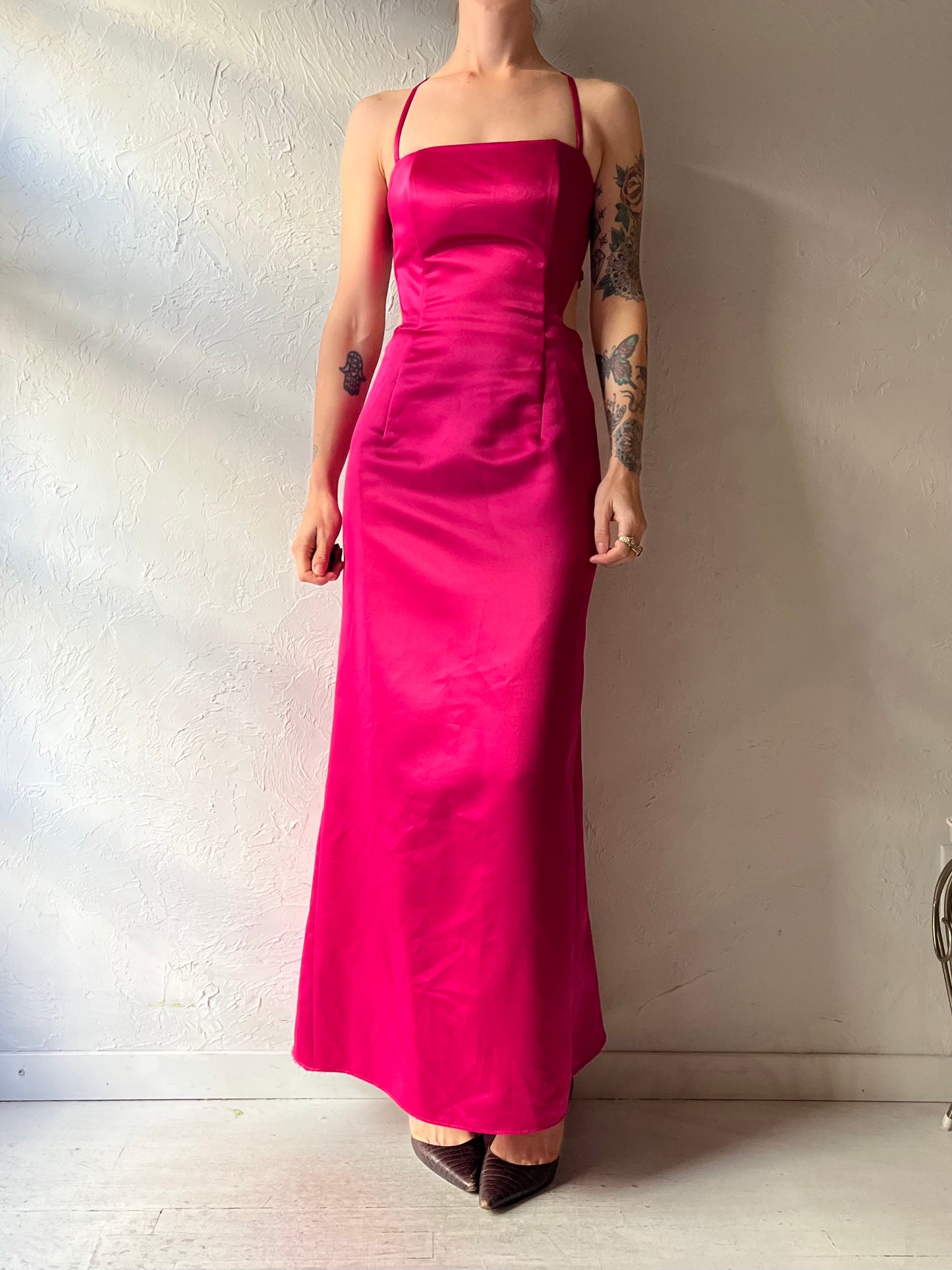 90s 'Gunne Sax' Formal Pink Maxi Dress / Small