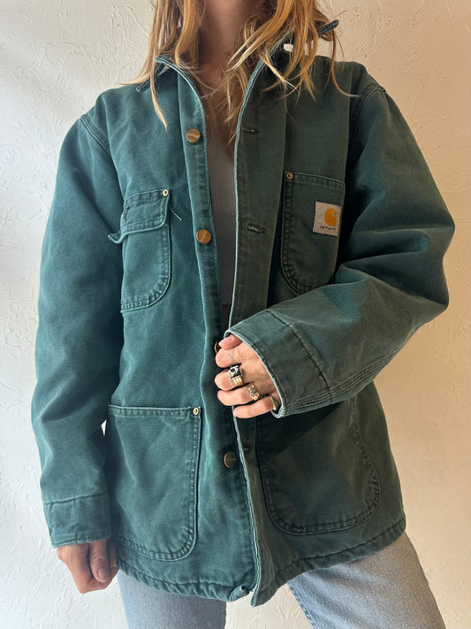 90s 'Carhartt CB1043' Blanket Lined Cotton Chore Coat / Medium
