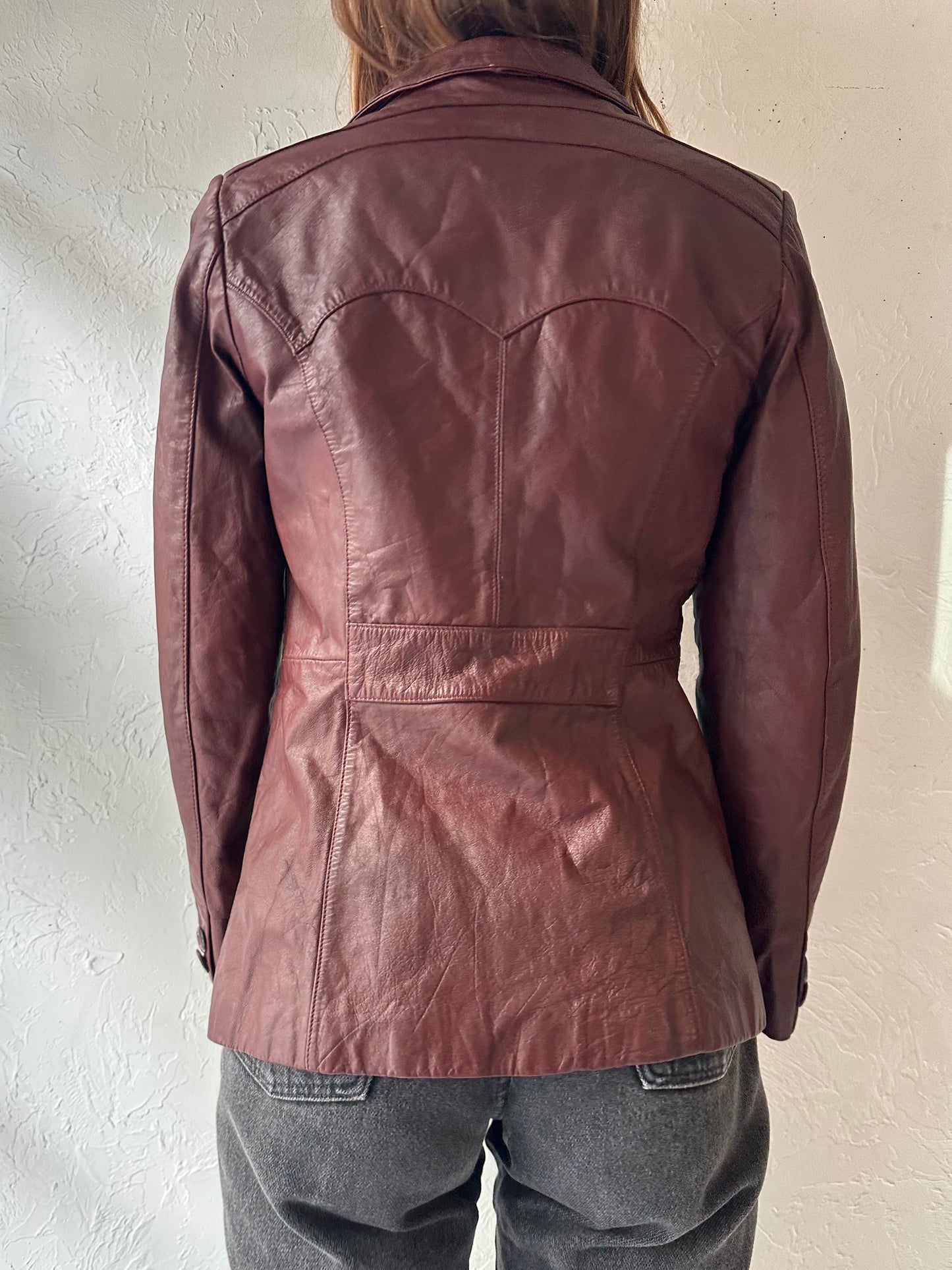 80s ‘Wilson’s’ Burgundy Leather Jacket / Small