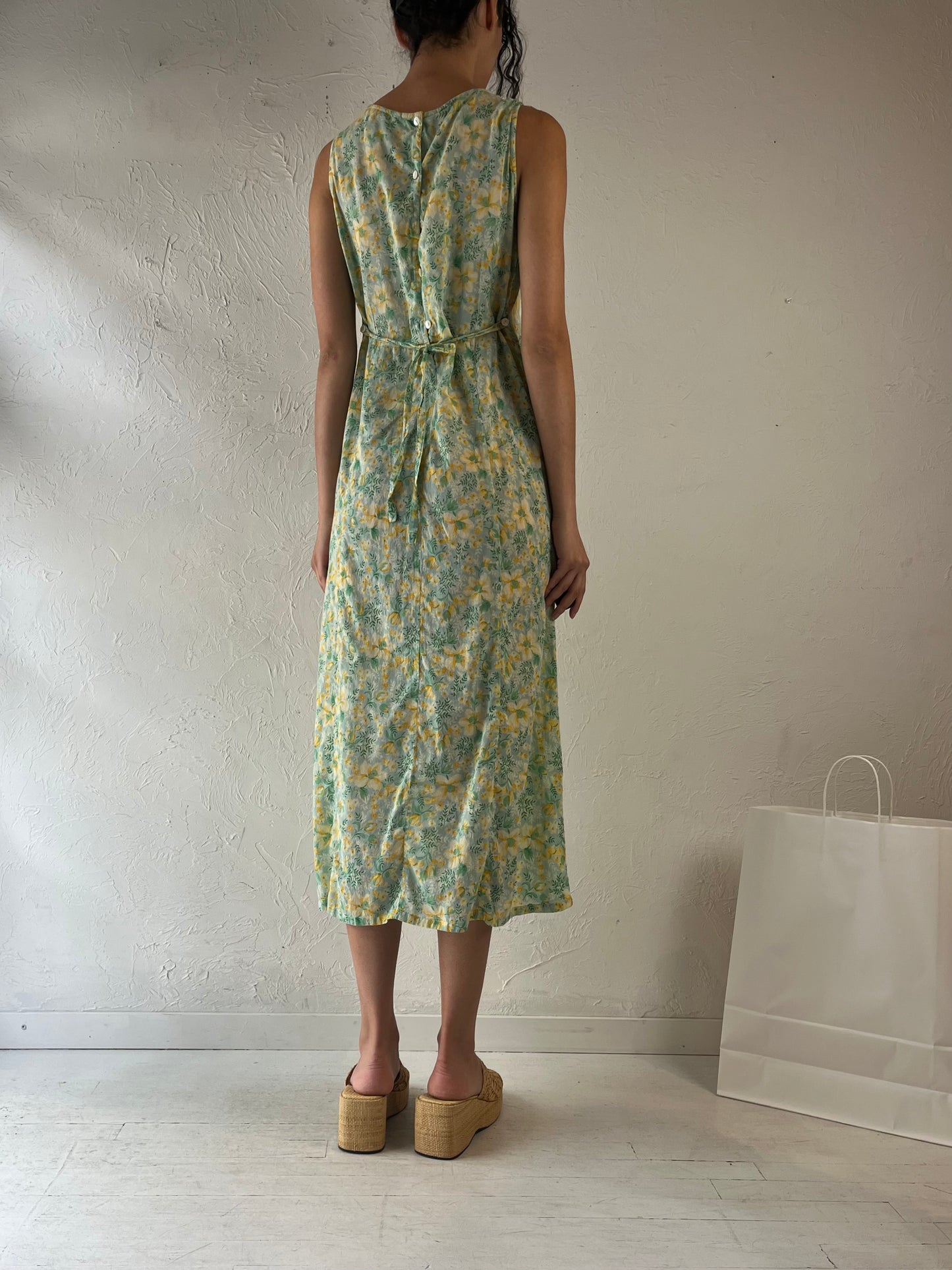 90s ‘April Cornell’ Floral Print Dress / Small