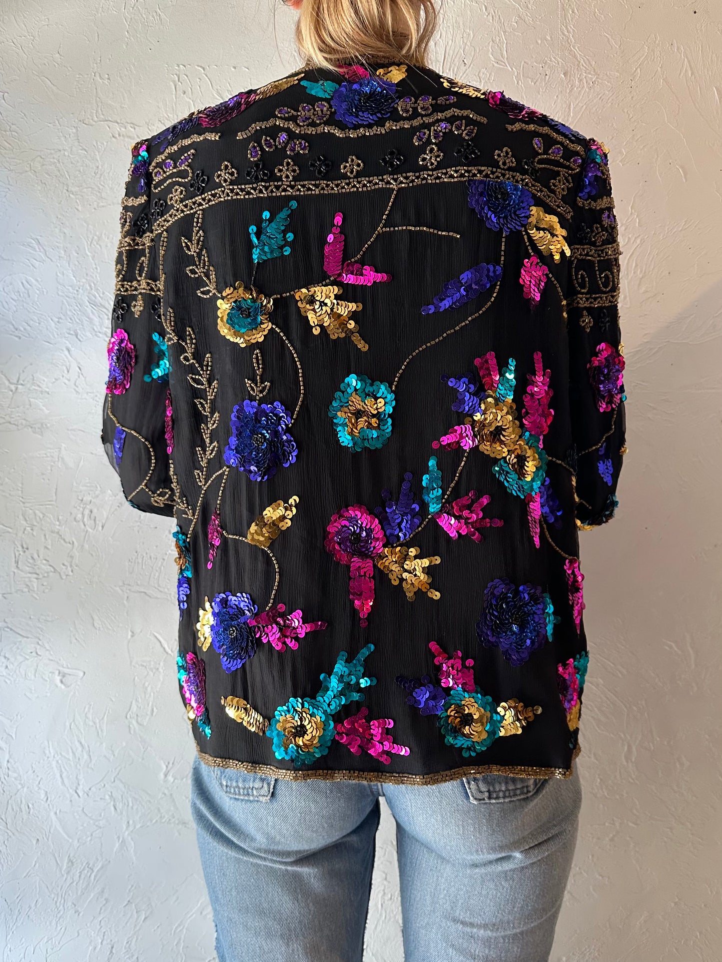 90s ‘Drapers & Damons’ Beaded Silk Jacket / Medium