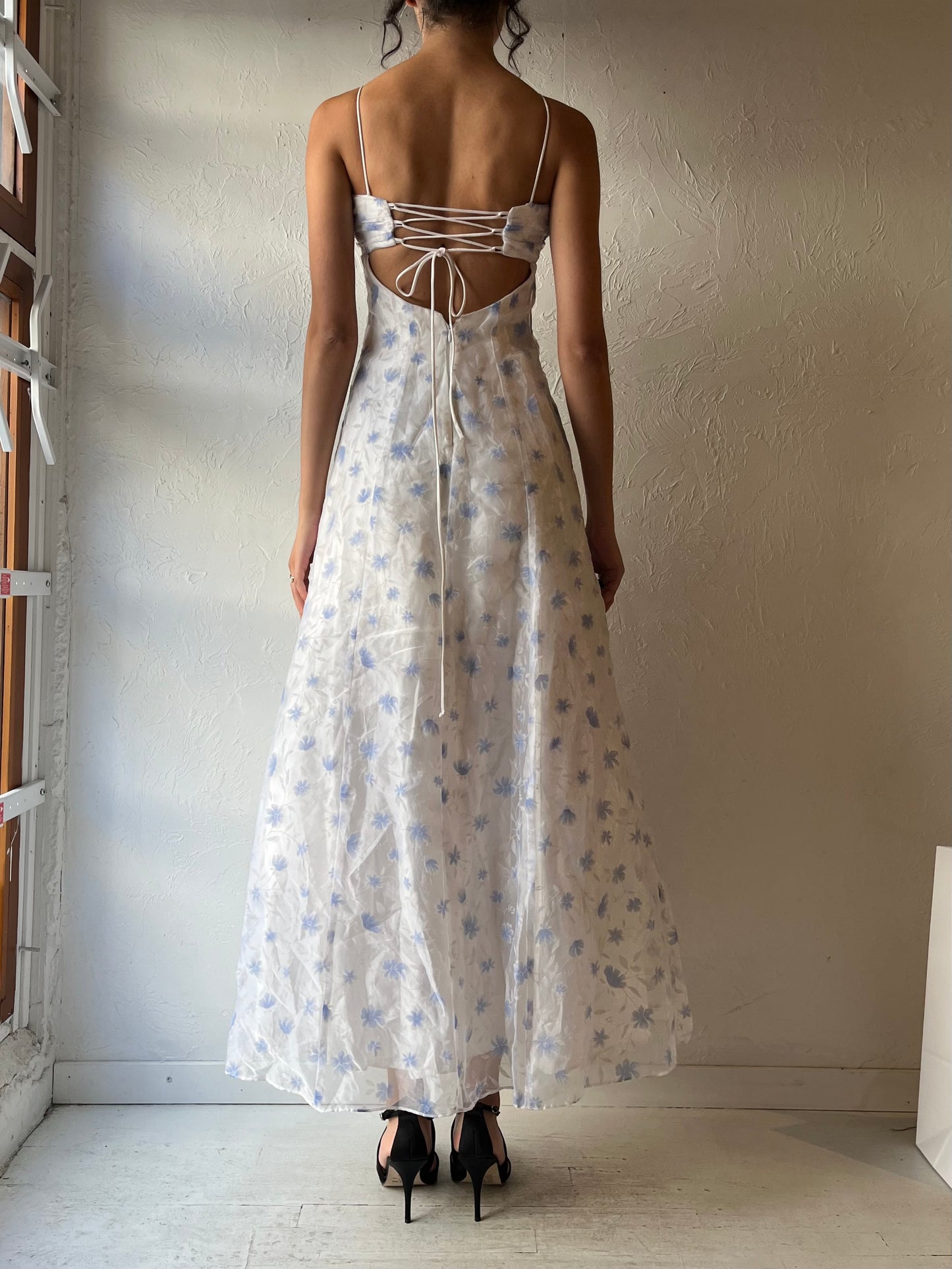 90s 'Ever After' White Formal Dress / Small