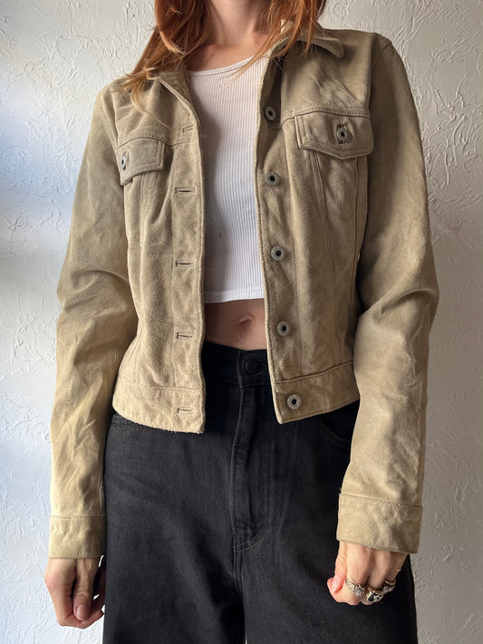 90s 'Gap' Tan Suede Jacket / Small
