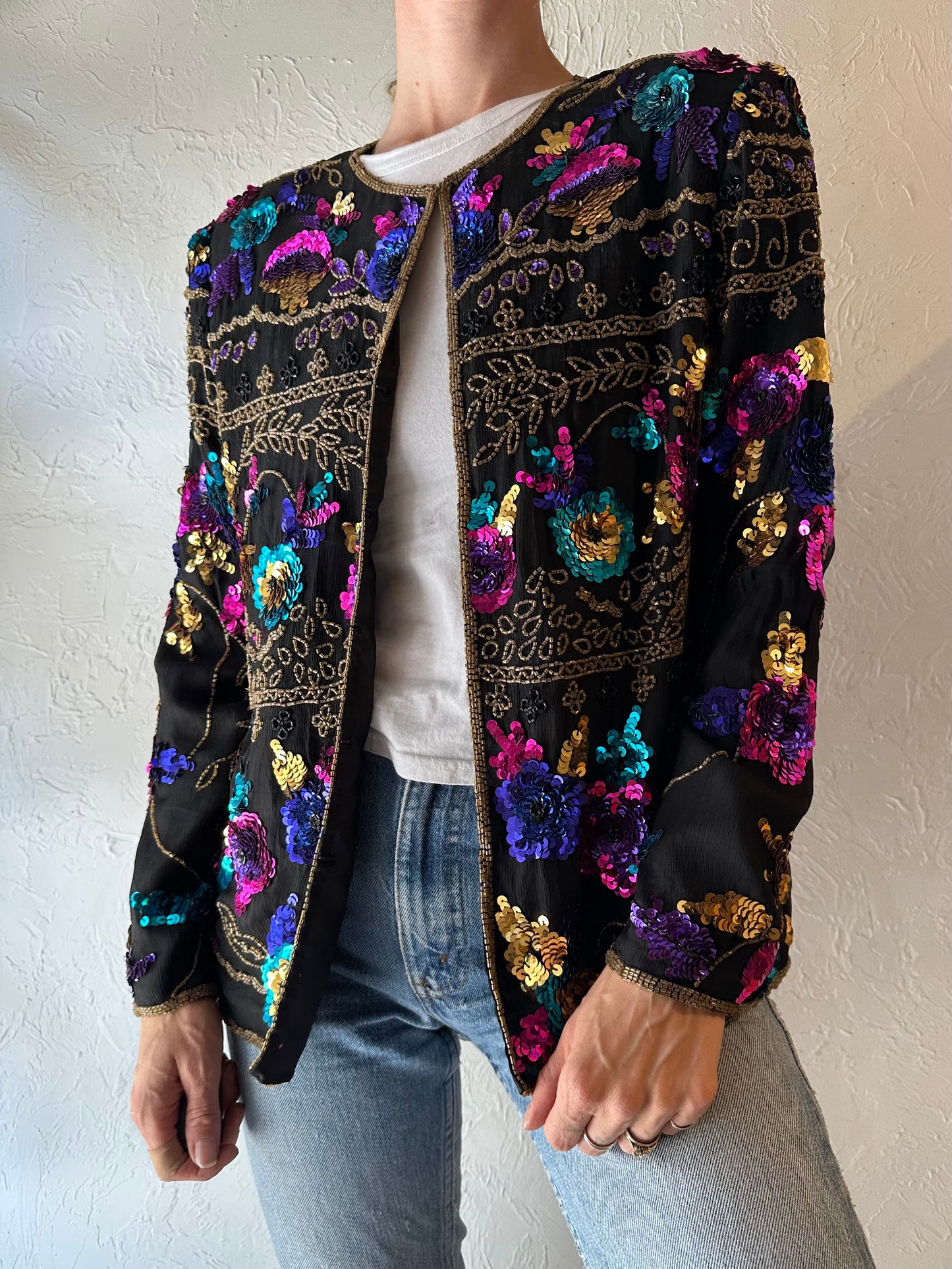 90s ‘Drapers & Damons’ Beaded Silk Jacket / Medium