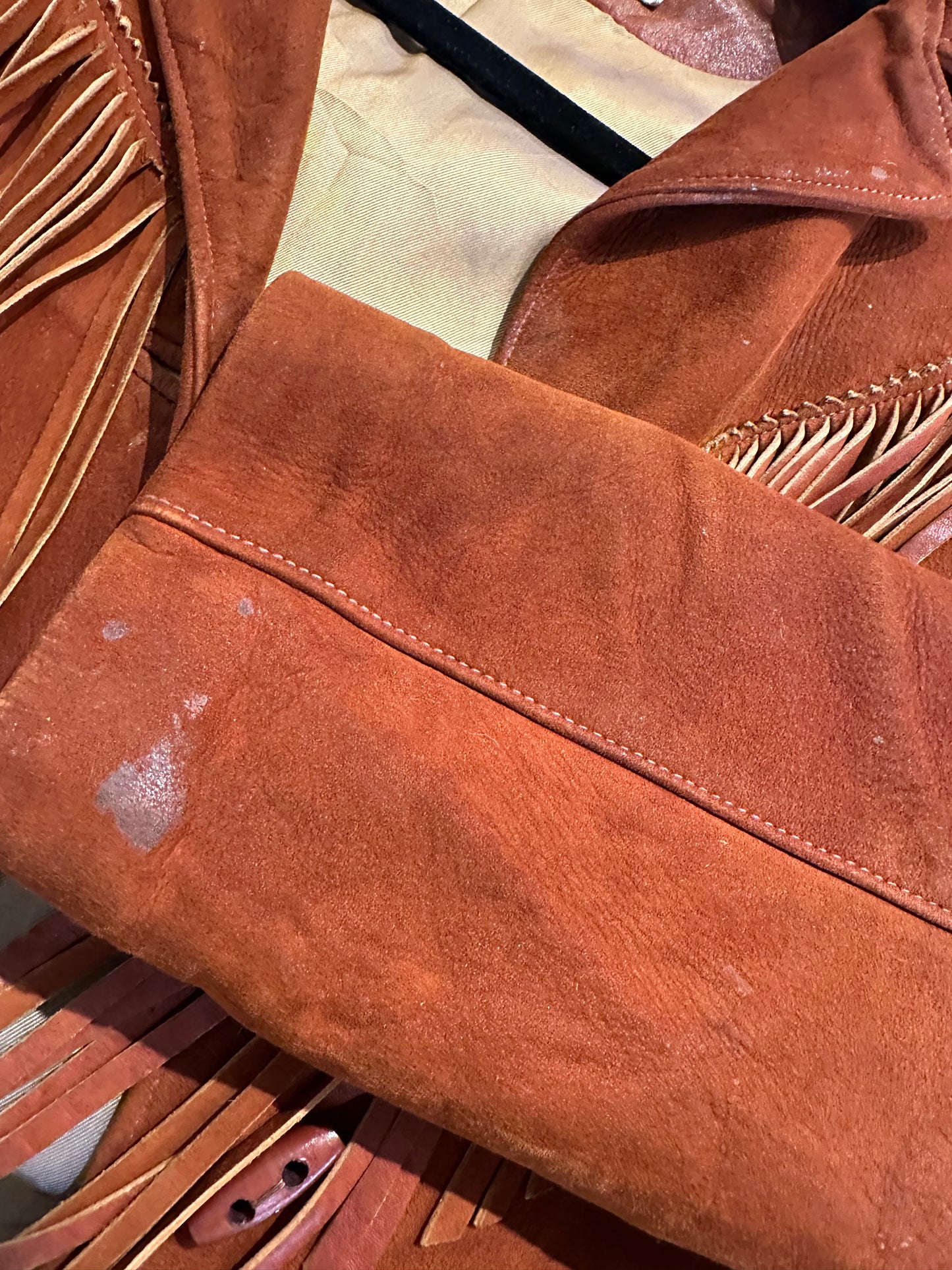 70s 'Cherokee Togs' Soft Suede Fringe Western Jacket / Medium