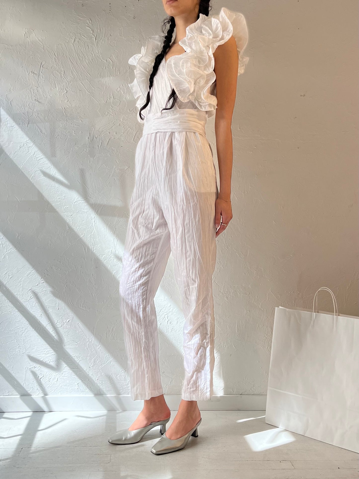 90s ‘Lo Lo Collections’ White Jumpsuit / Small