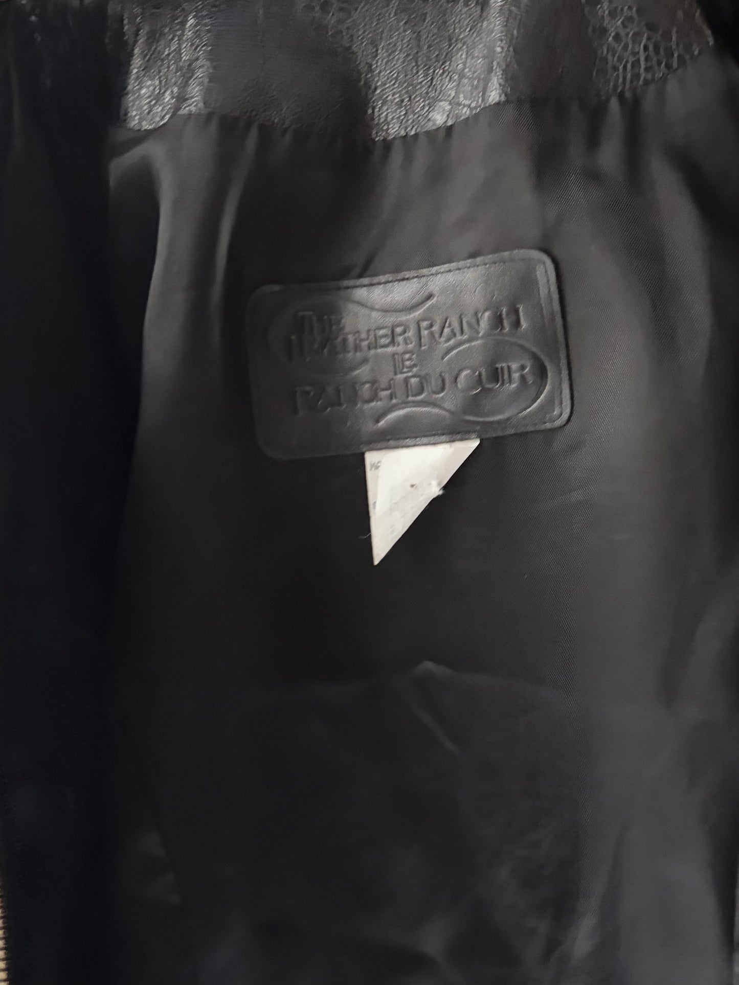 90s 'Leather Ranch' Black Leather Jacket / Small