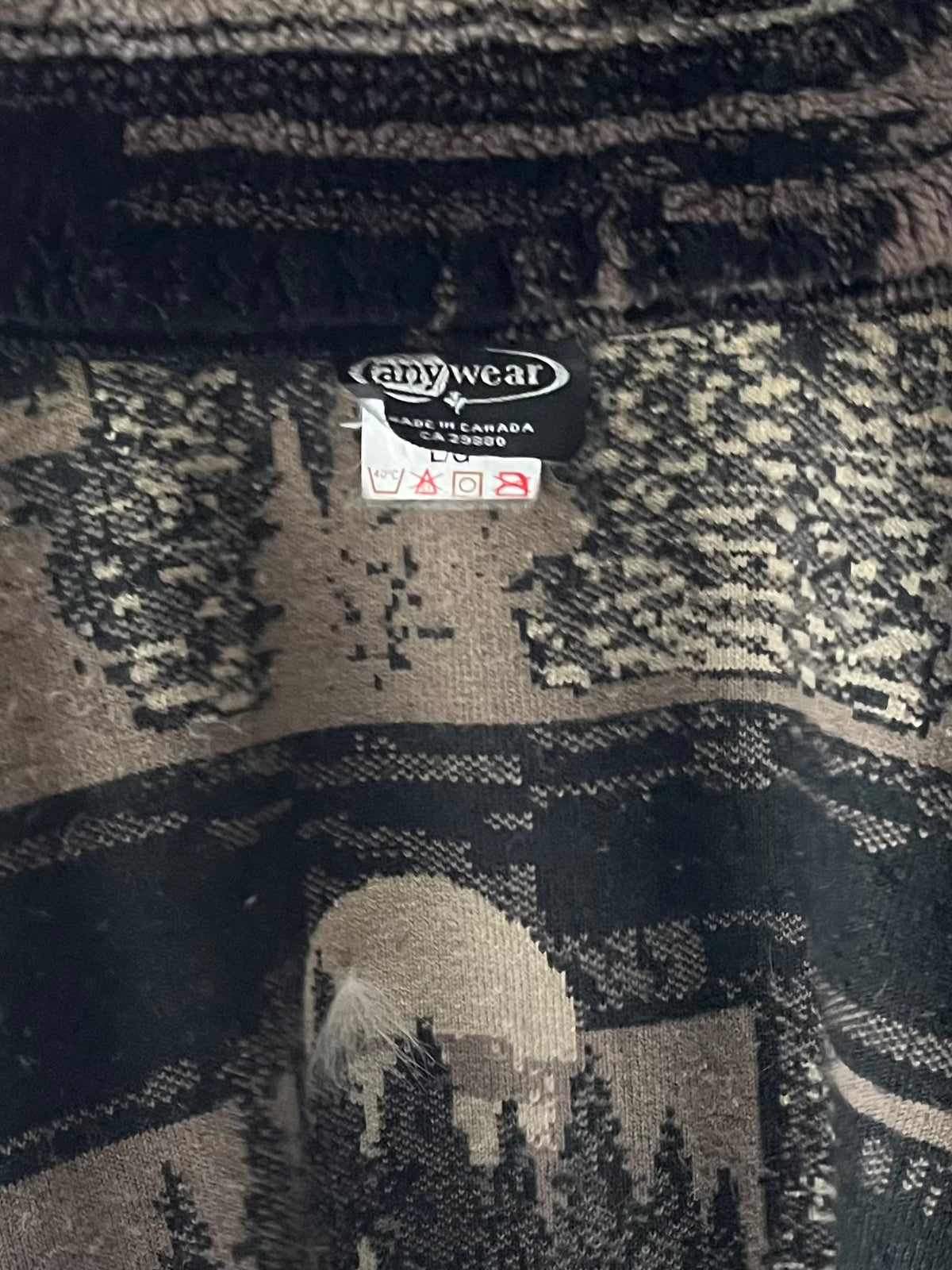 90s 'Any Wear' Fuzzy Fleece Tree Winter Vest / Large