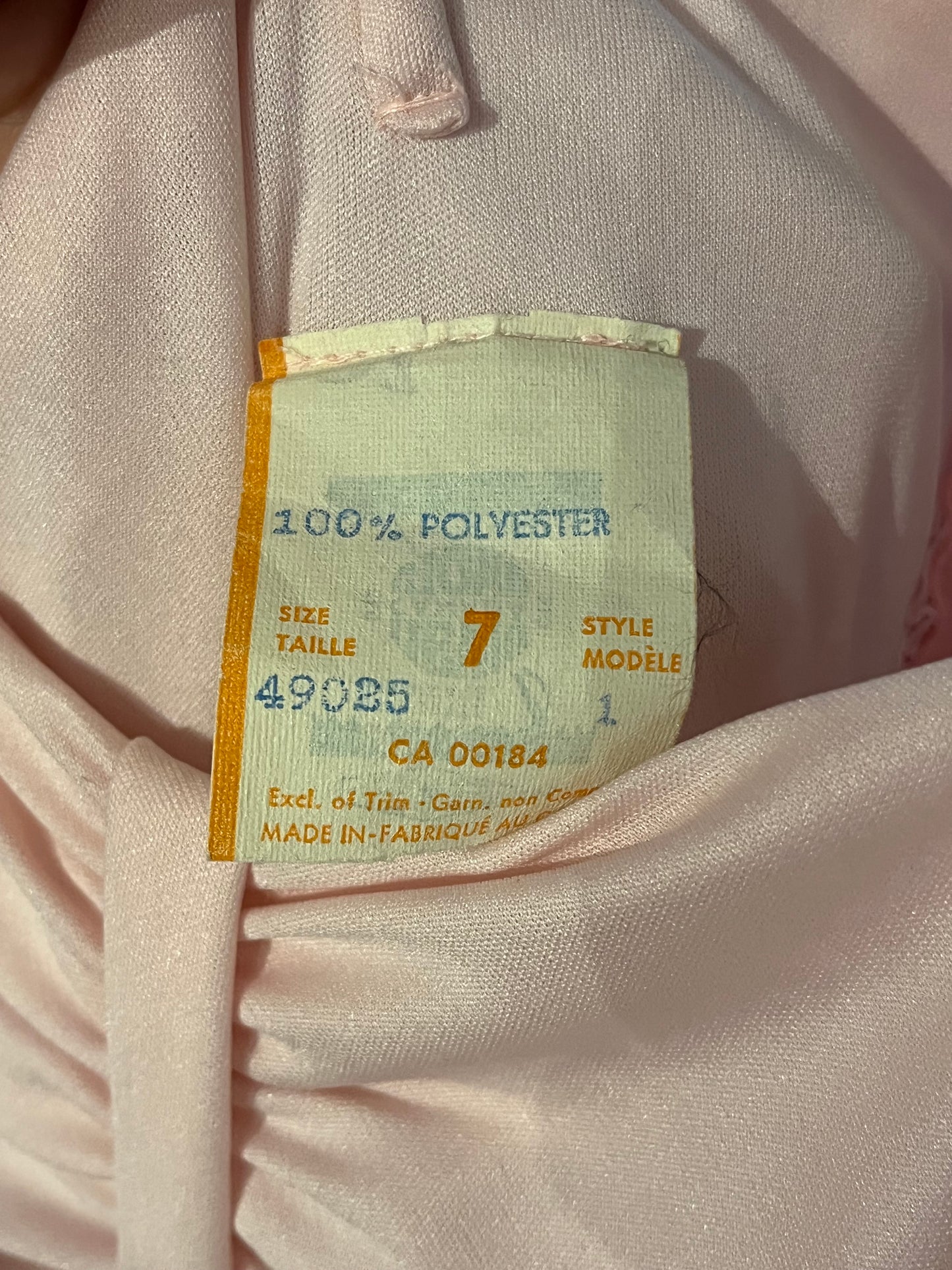 70s Long Pink Formal Dress / Small