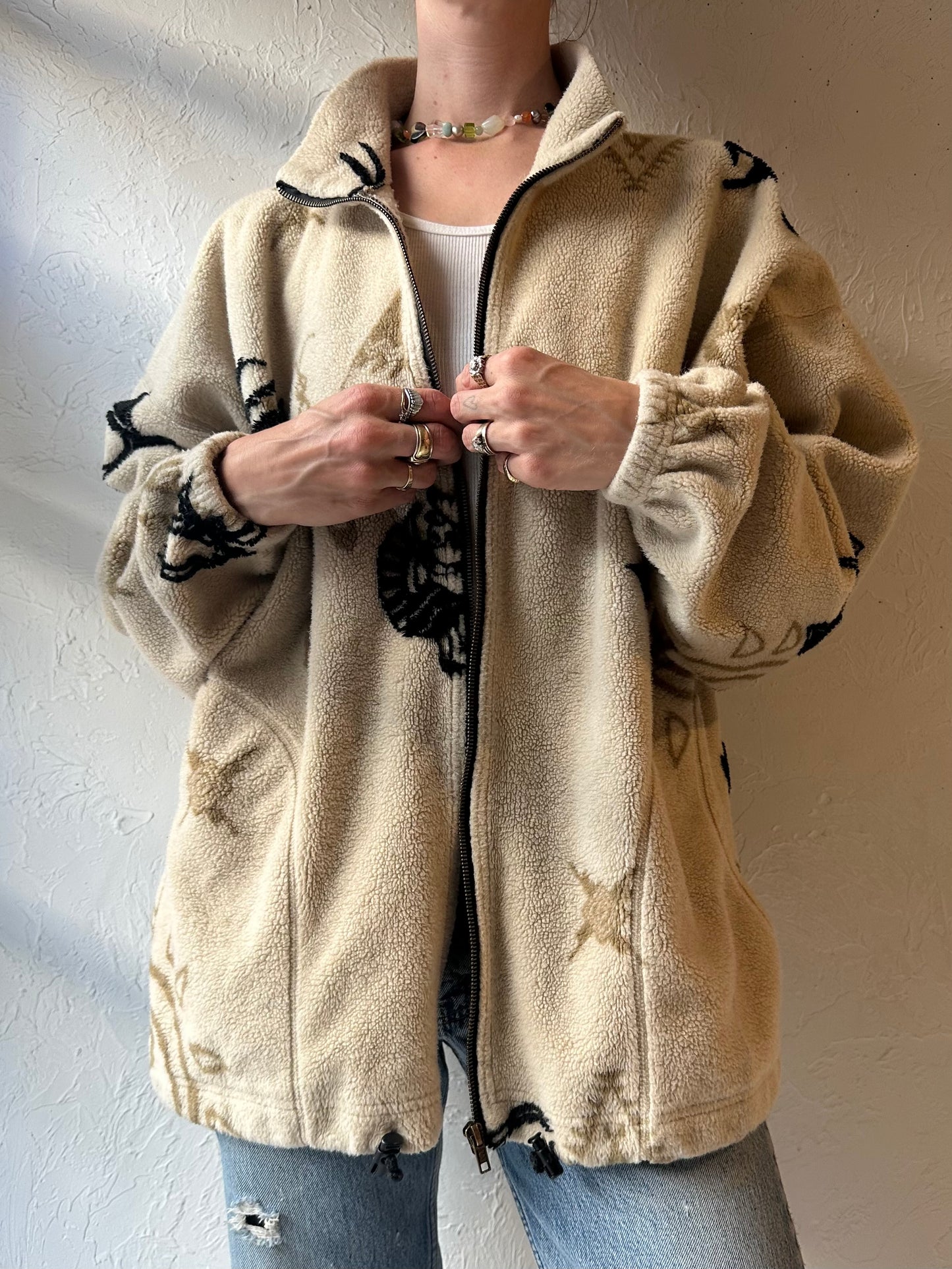90s ‘Ezze Wear’ Fleece Jacket / Medium