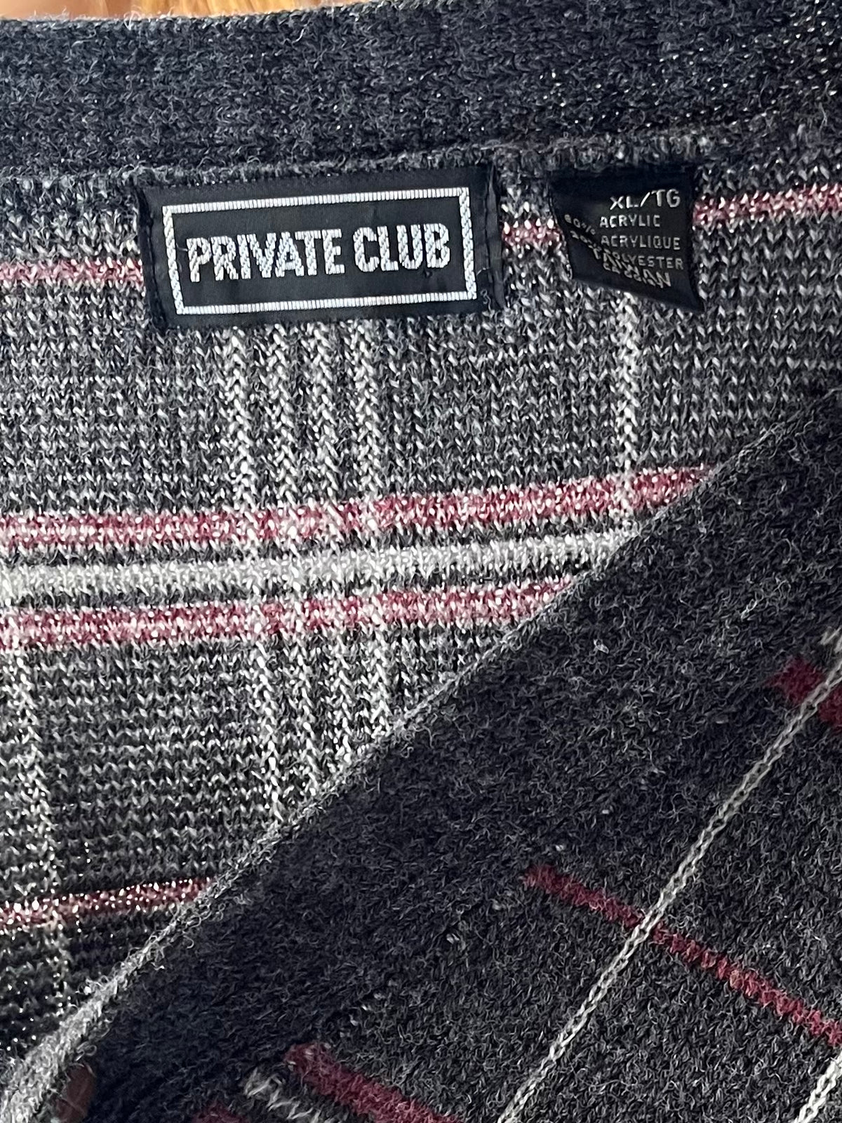 90s 'Private Club' Cardigan Sweater / XL