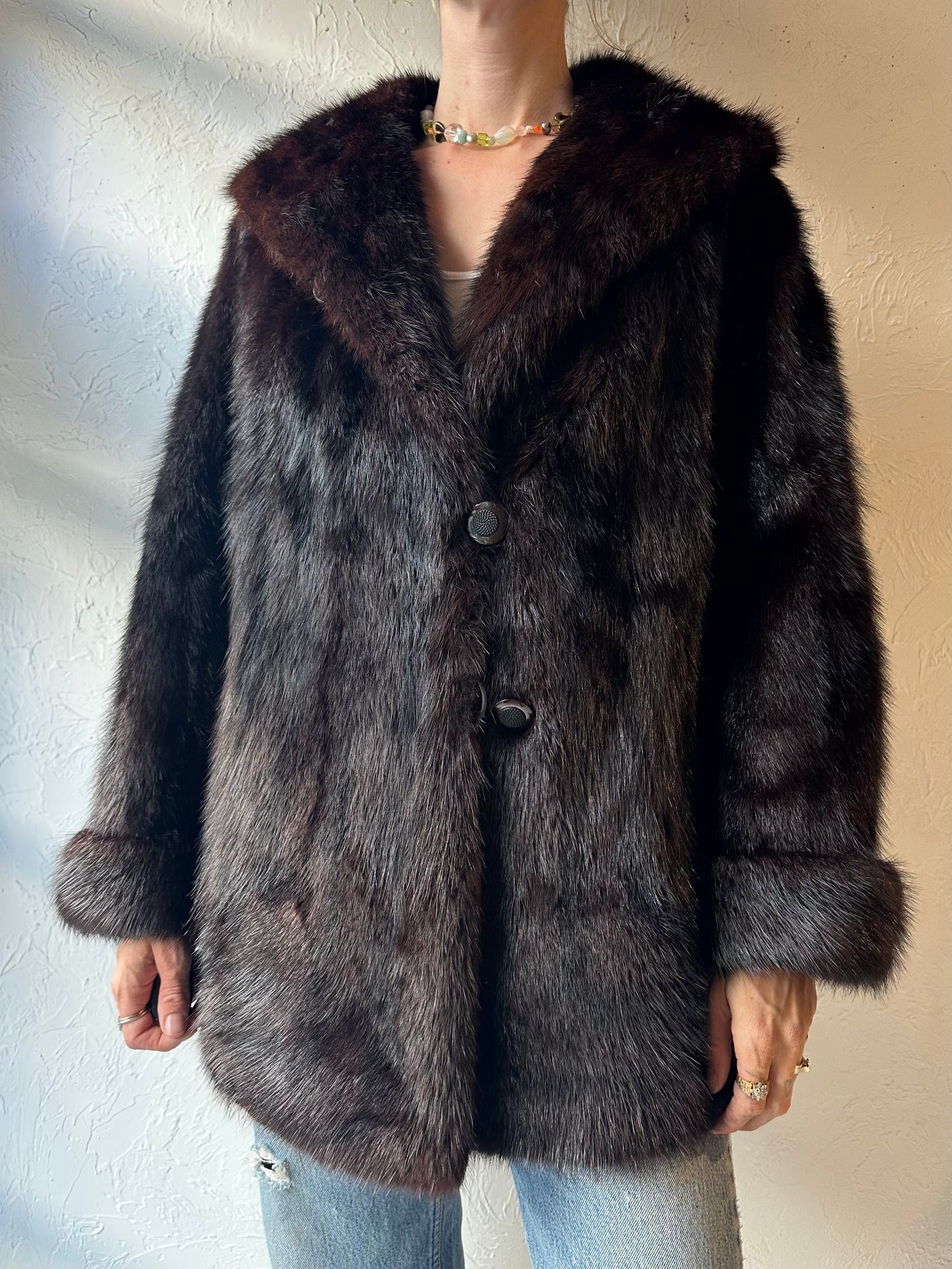 70s 'American Fur' Brown Authentic Fur Jacket / Medium