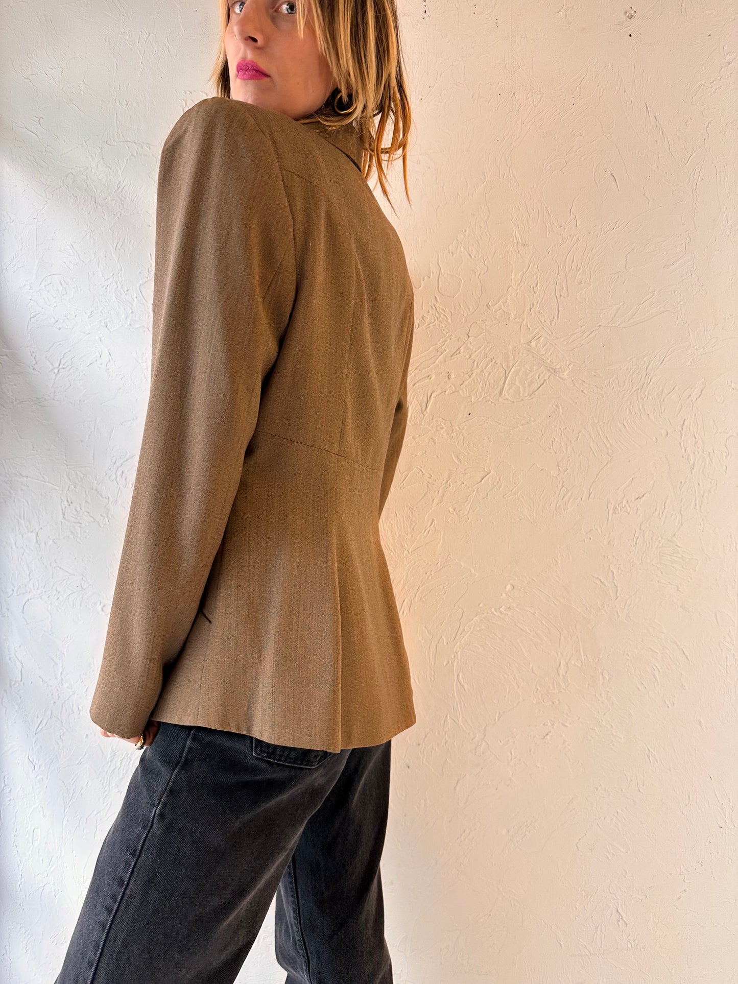 90s 'Bebe' Brown Blazer Jacket / Medium