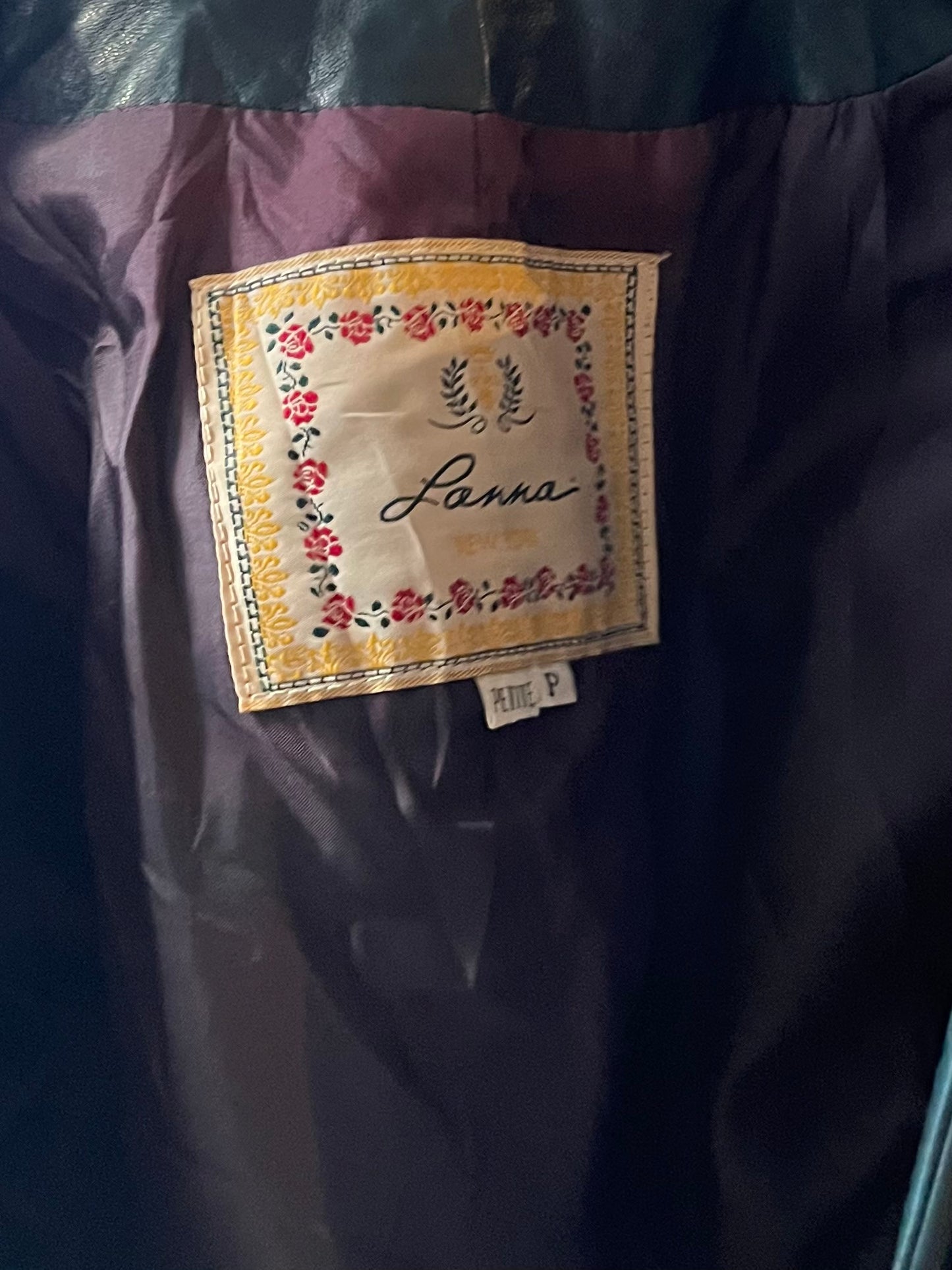 90s ‘Lanna’ Cropped Green Leather Jacket / Small