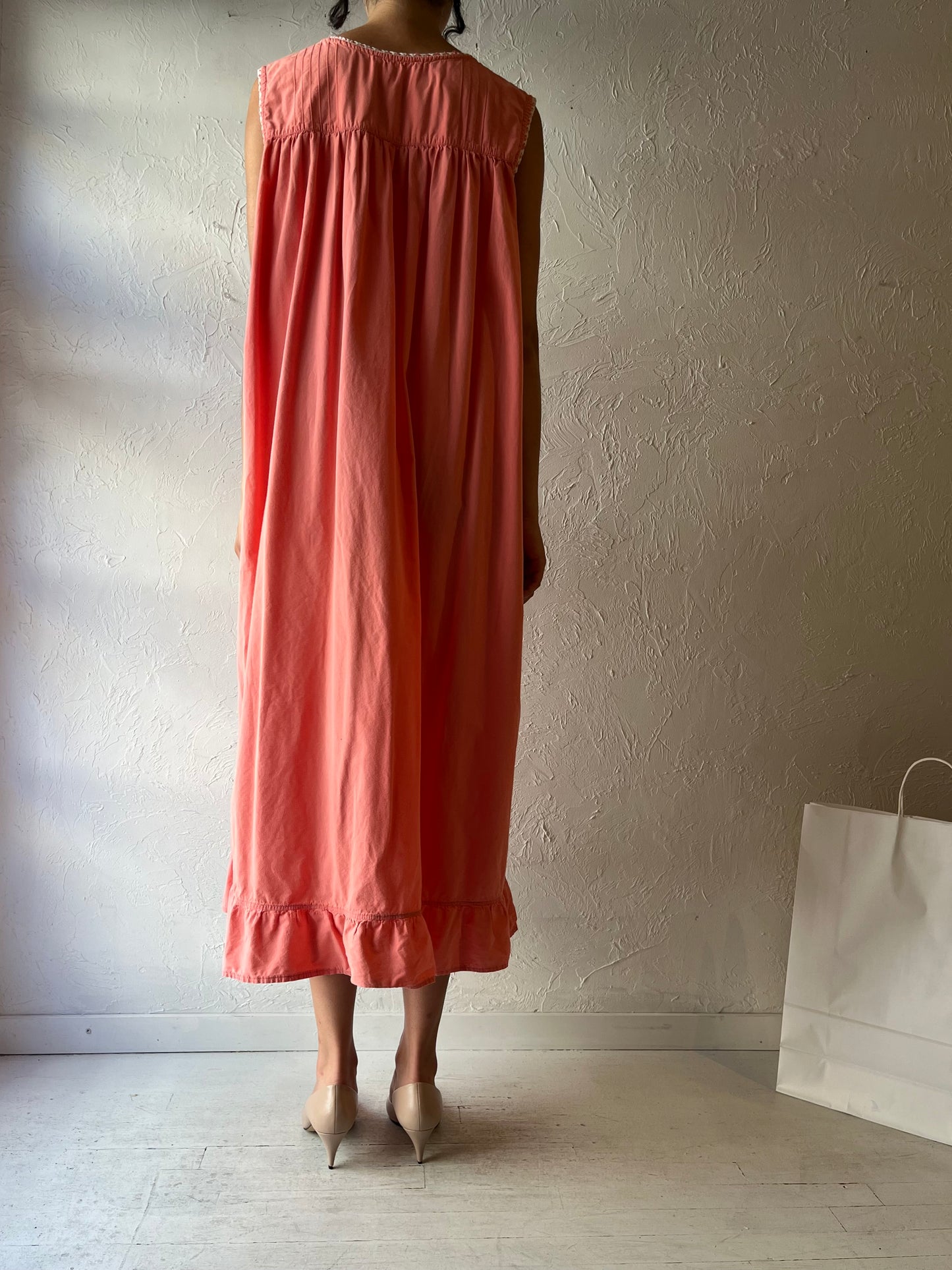 90s 'PS Intimates' Pink Cotton Dress / Medium