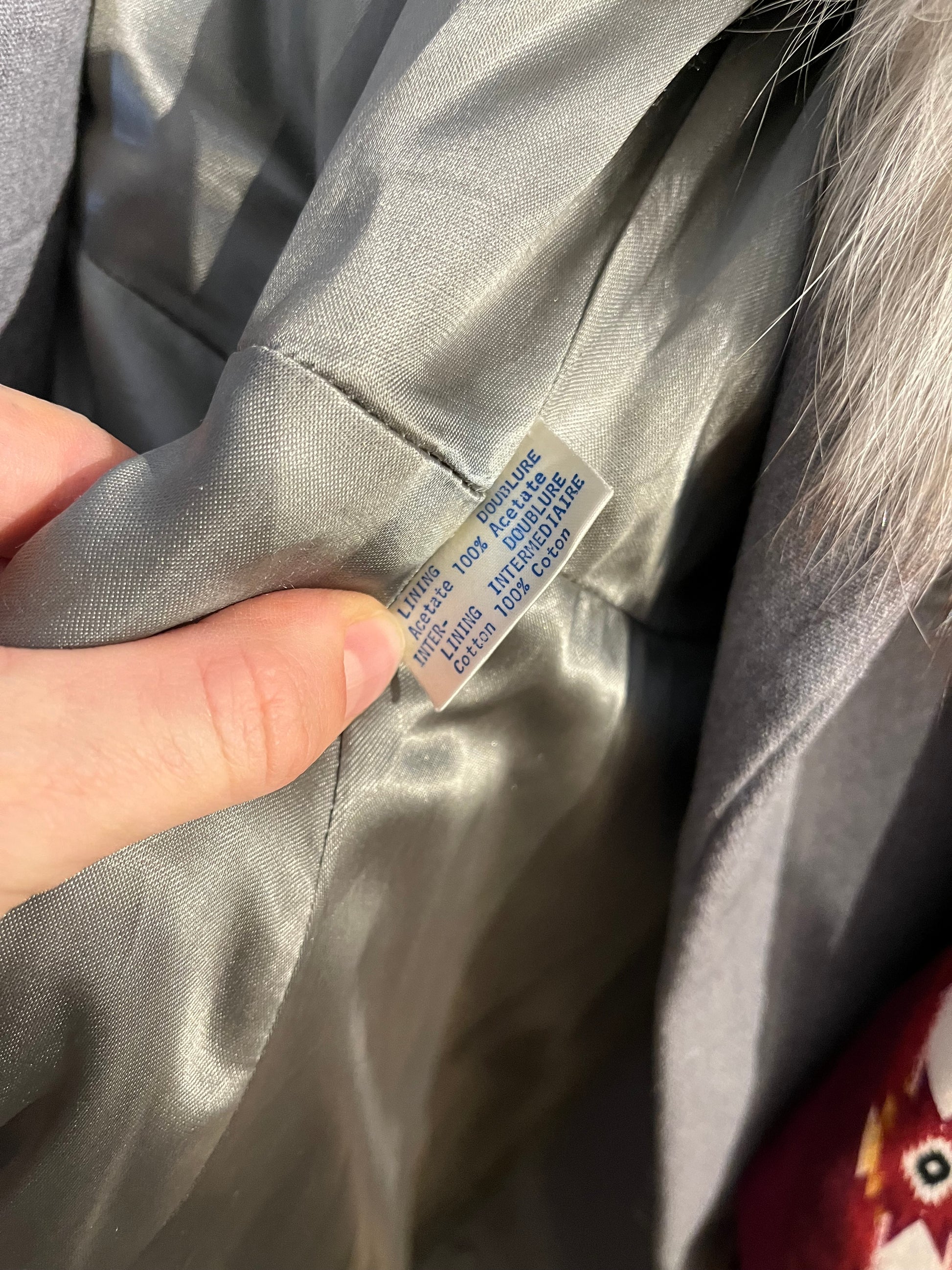 70s Gray Knit Penny Lane Coat / Small