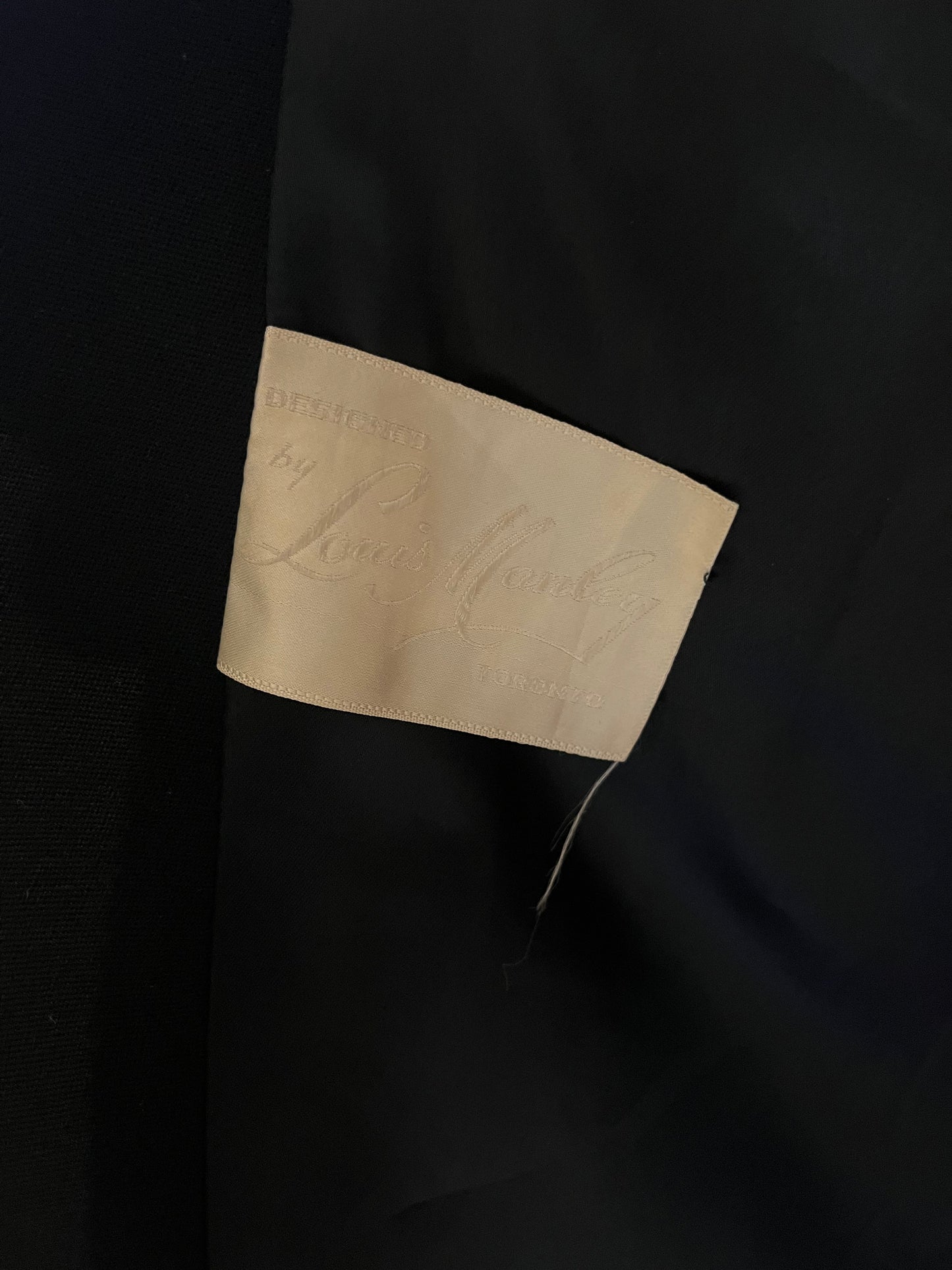 80s ‘Louis Manley’ Black Wool Coat / Union Made / Small