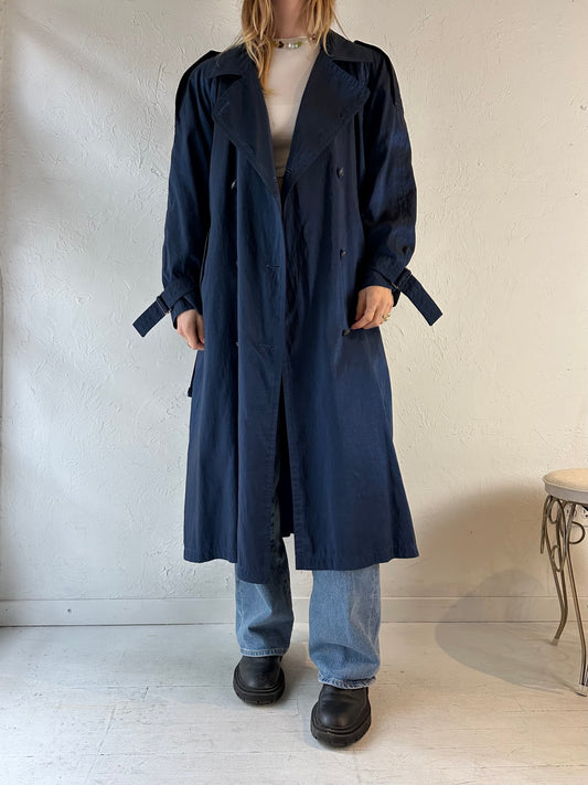 90s ‘London Fog’ Blue Trench Coat / Medium - Large