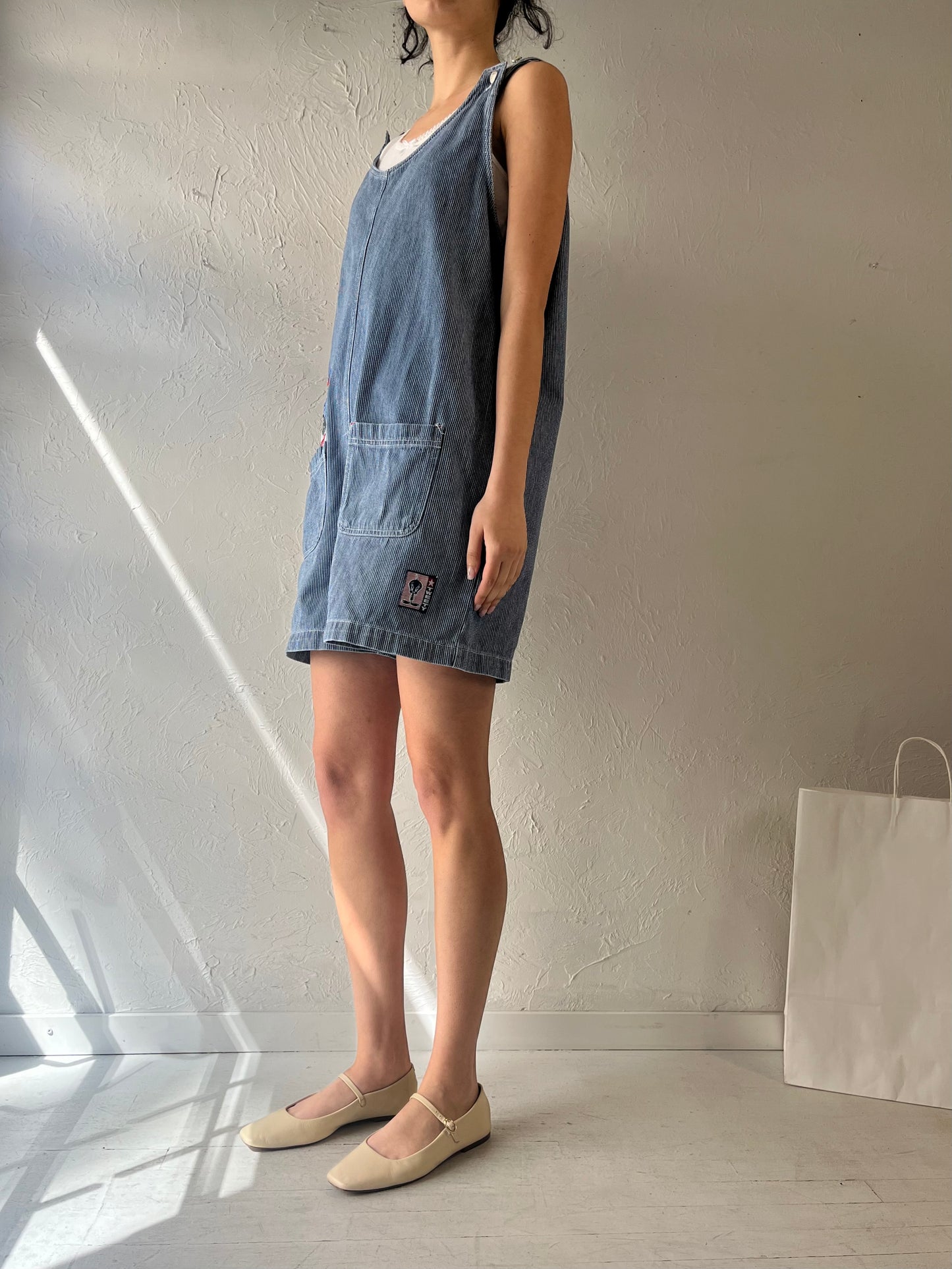 90s ‘Looney Tunes’ Denim Romper / Large