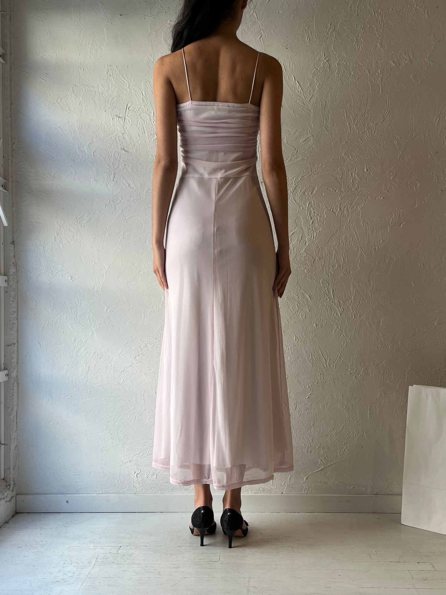 90s ‘Le Chateau’ Pale Pink Formal Dress / Small