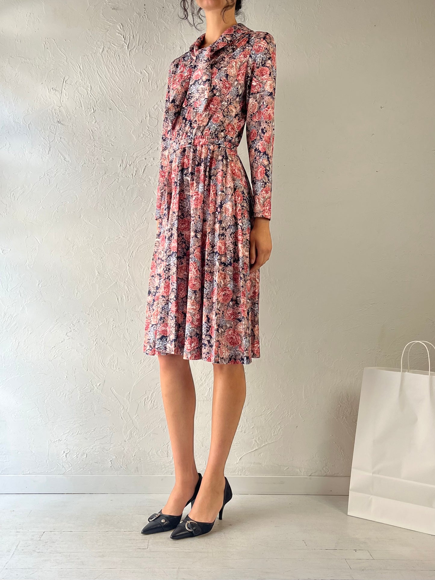 'D'Allaird's' Pink Floral Union-Made Dress / Medium