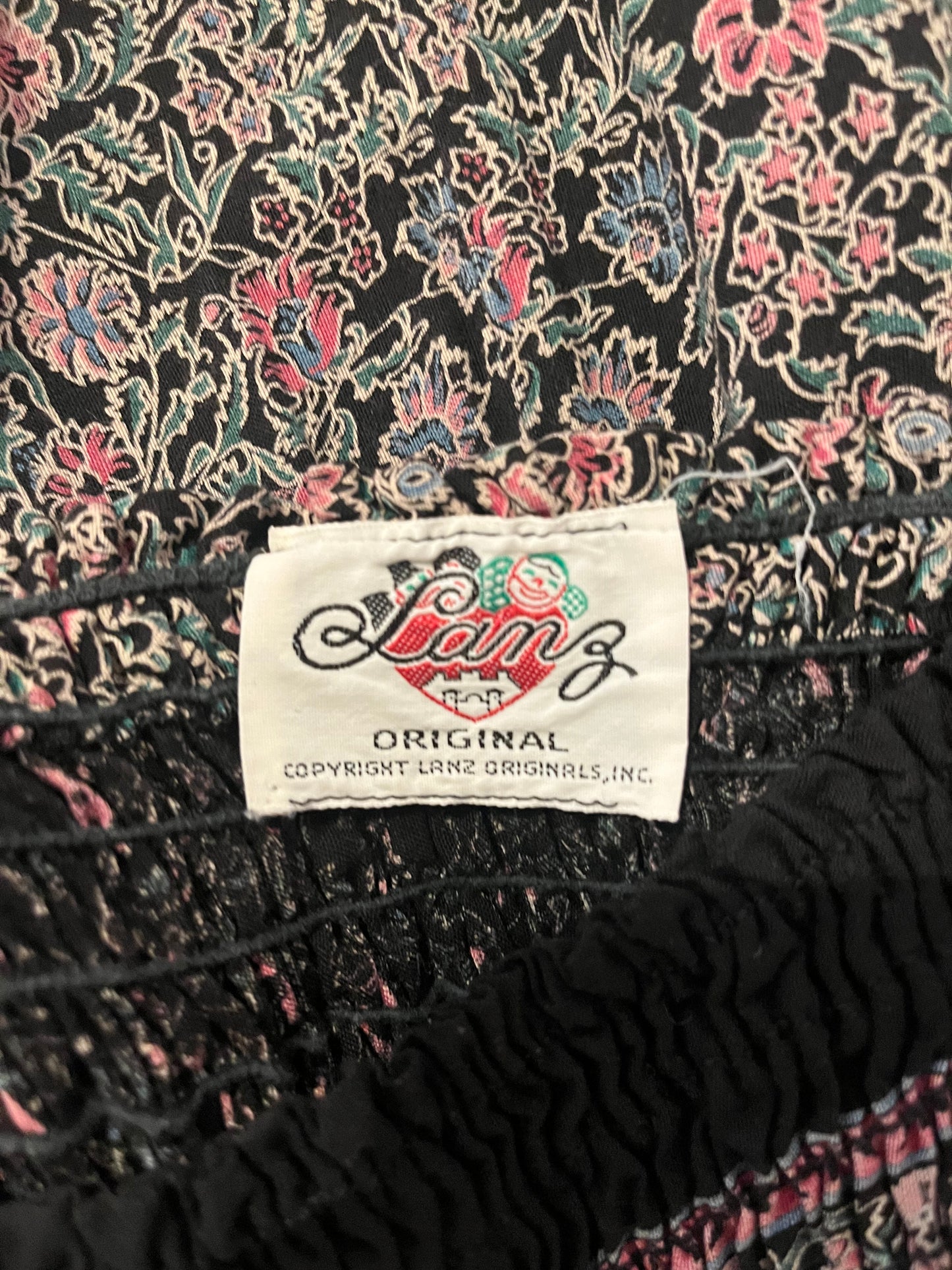 90s 'Lanz' Patterned Hippie Midi Dress / Small