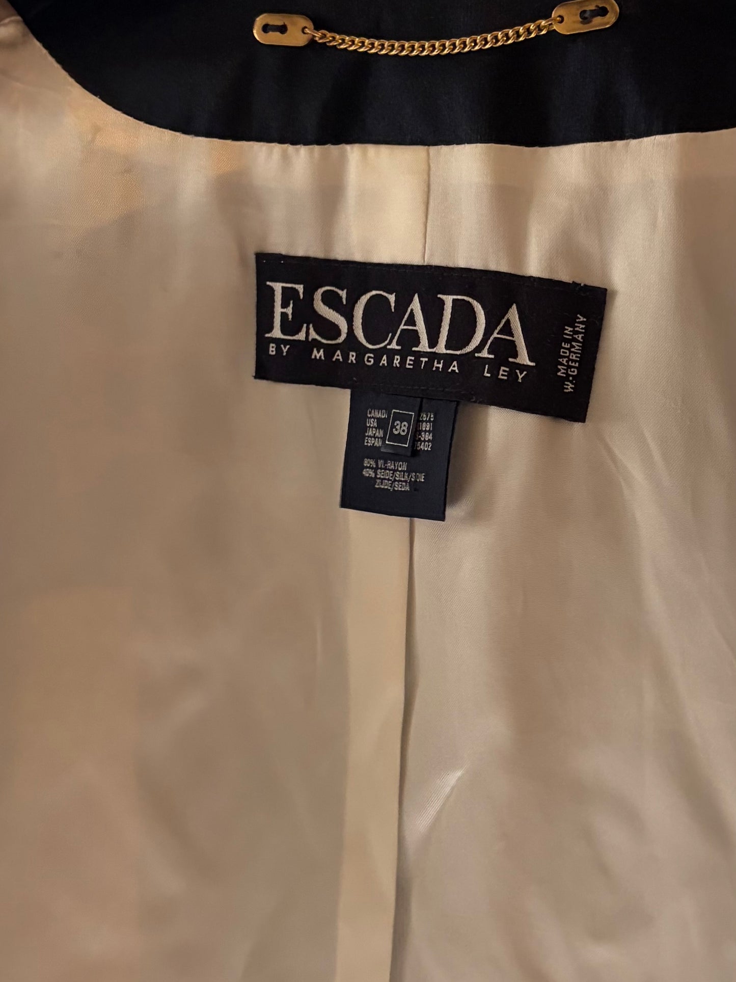 80s 'Escada' Nautical Embroidered Blazer / Medium