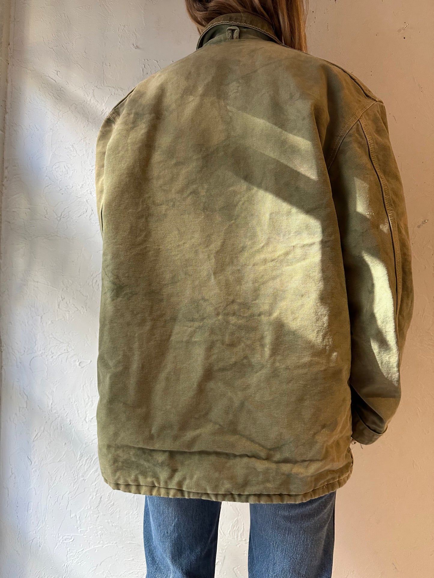 Vintage 'Carhartt' Green Work Wear Jacket / Union Made / Medium