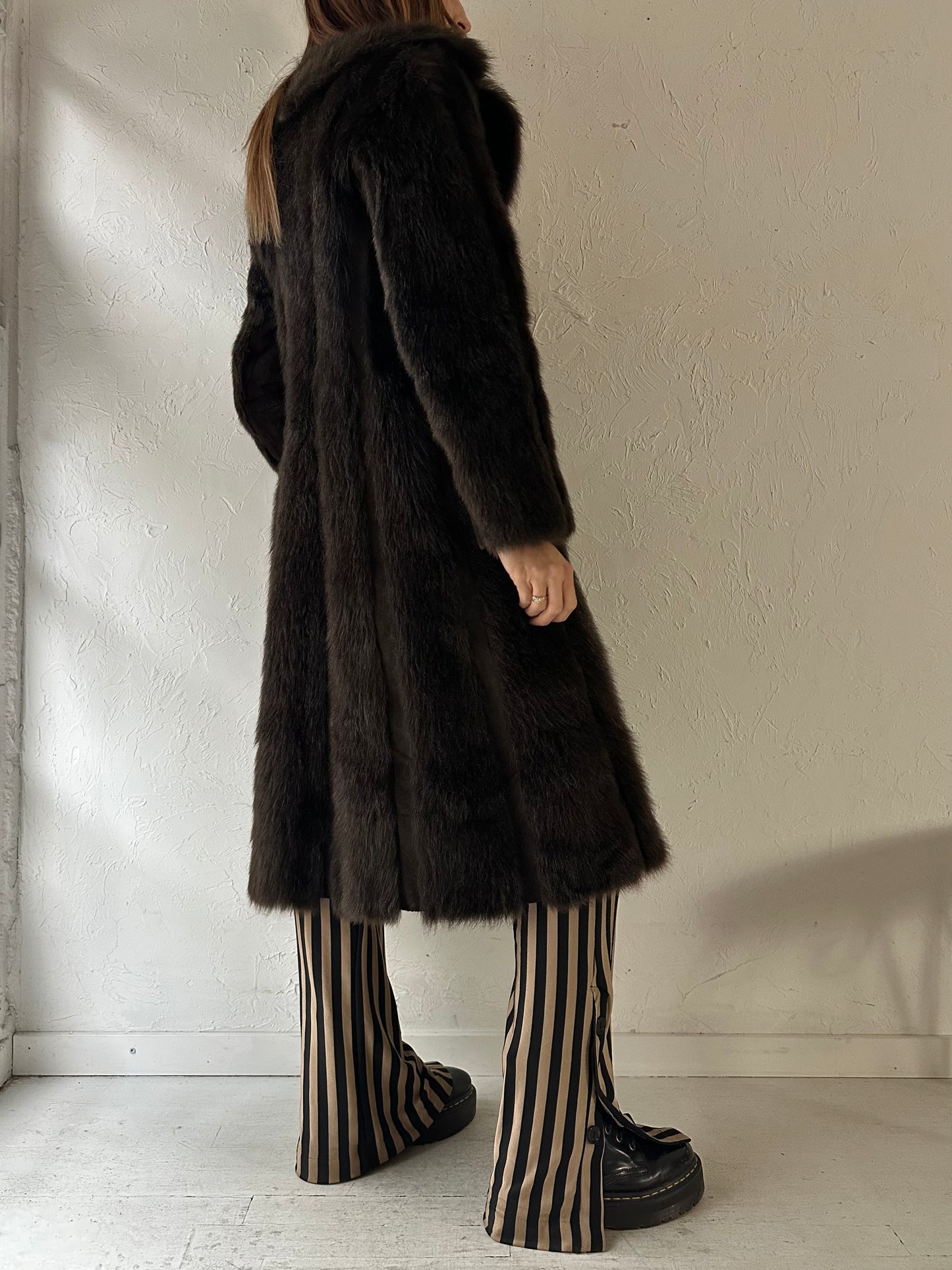 Vintage Brown Fur Coat / Small