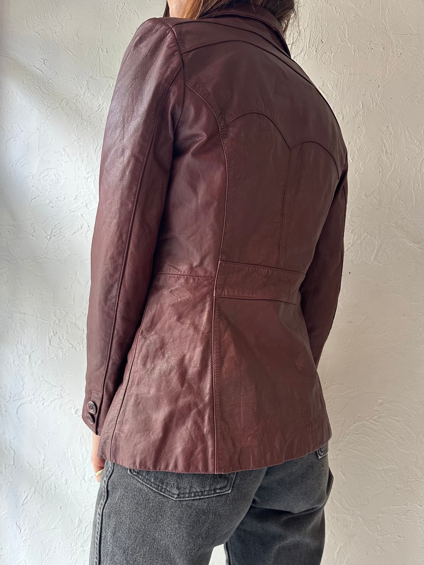 80s ‘Wilson’s’ Burgundy Leather Jacket / Small