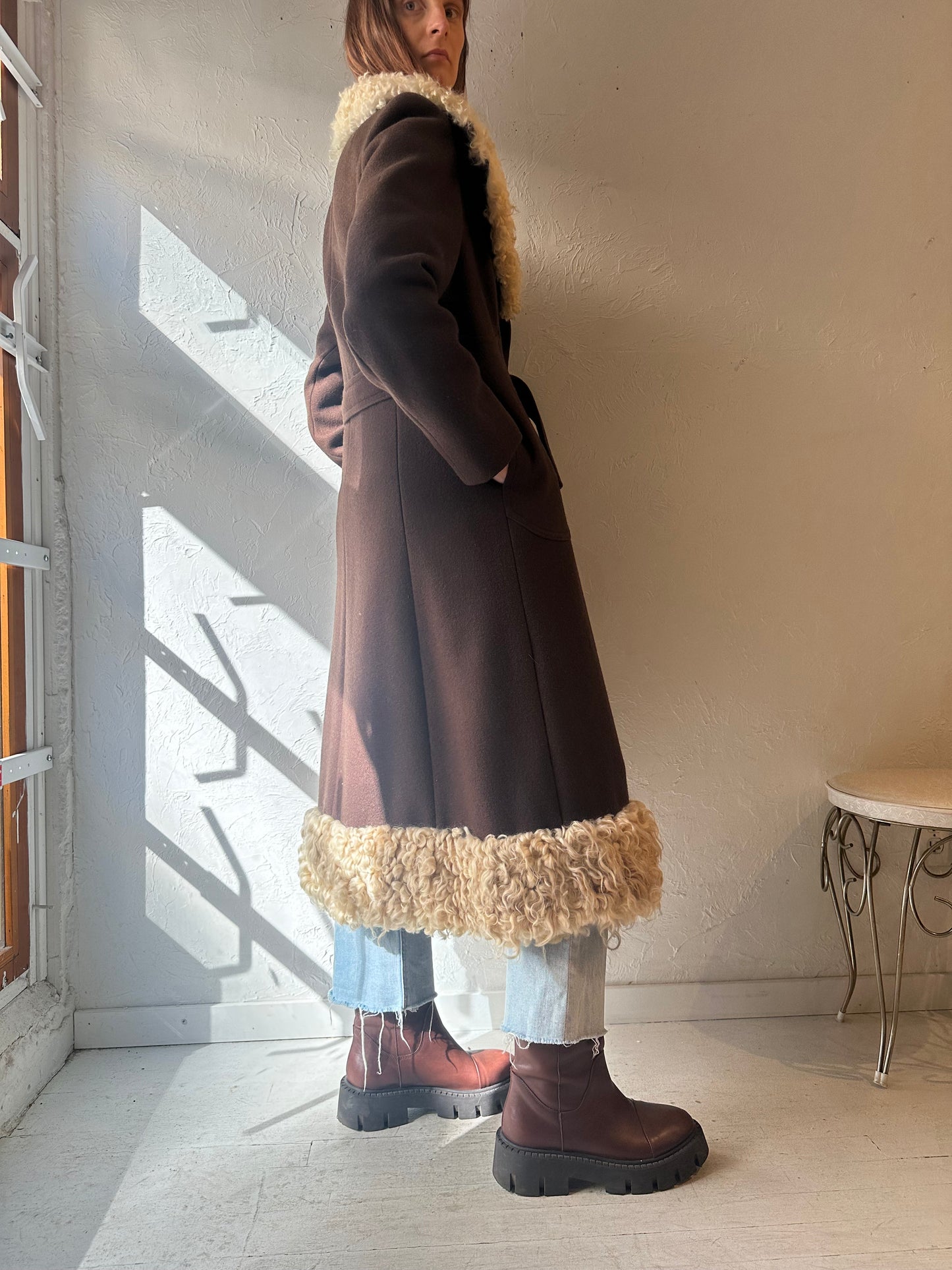 70s 'Willro' Brown Wool Penny Lane Coat / Medium