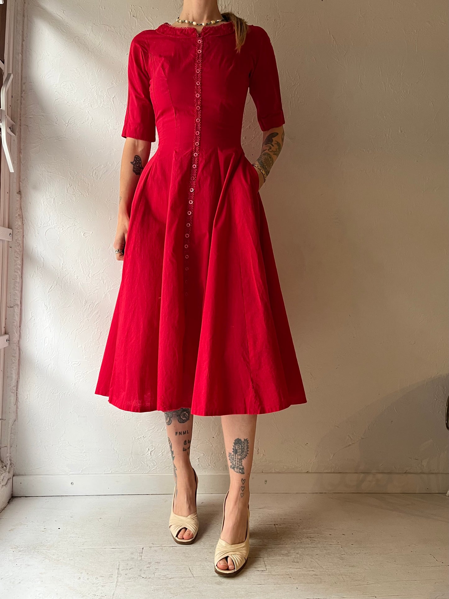 50s ‘Jonathan Logan’ Pink Swing Dress / Small