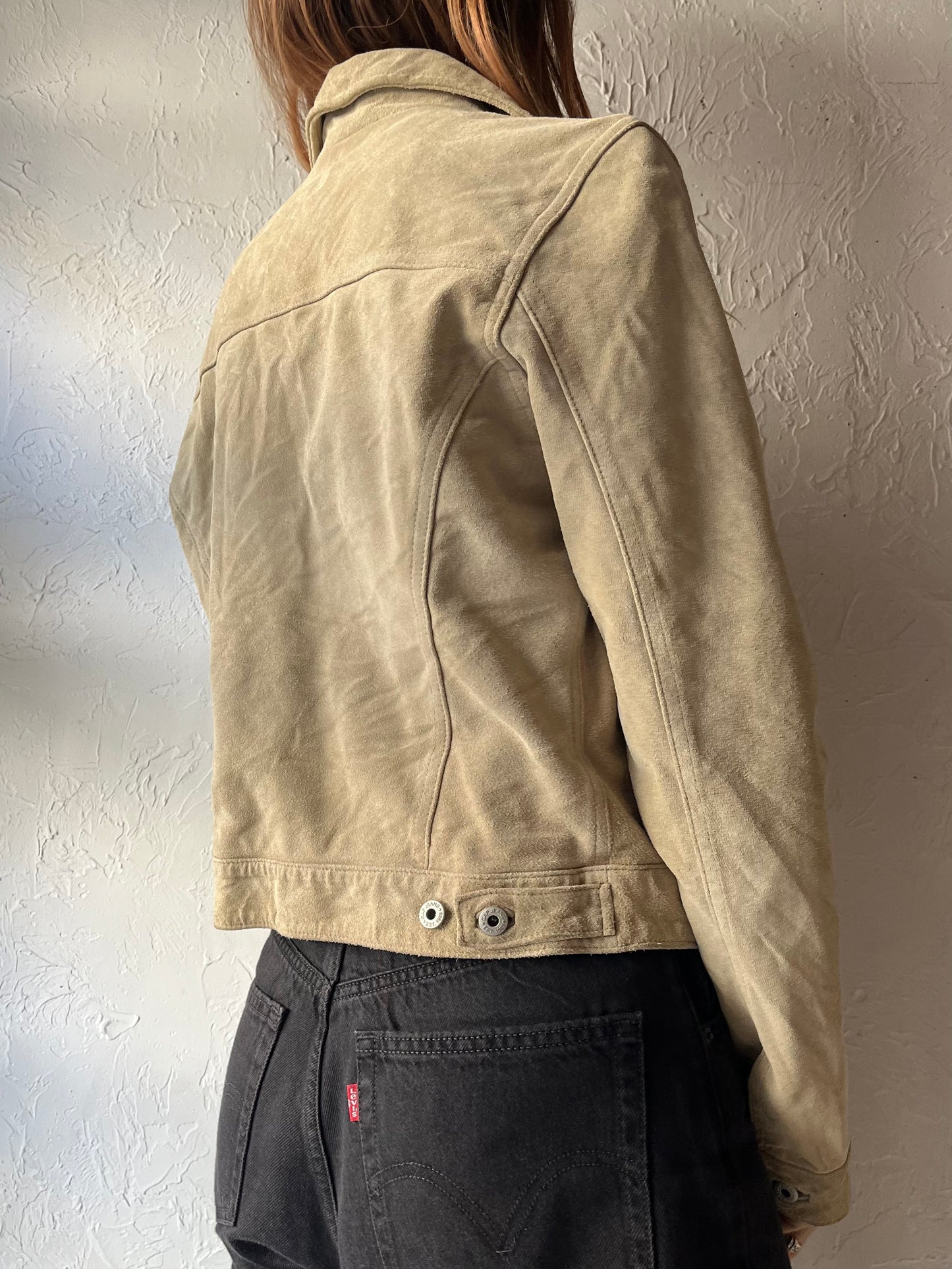 90s 'Gap' Tan Suede Jacket / Small