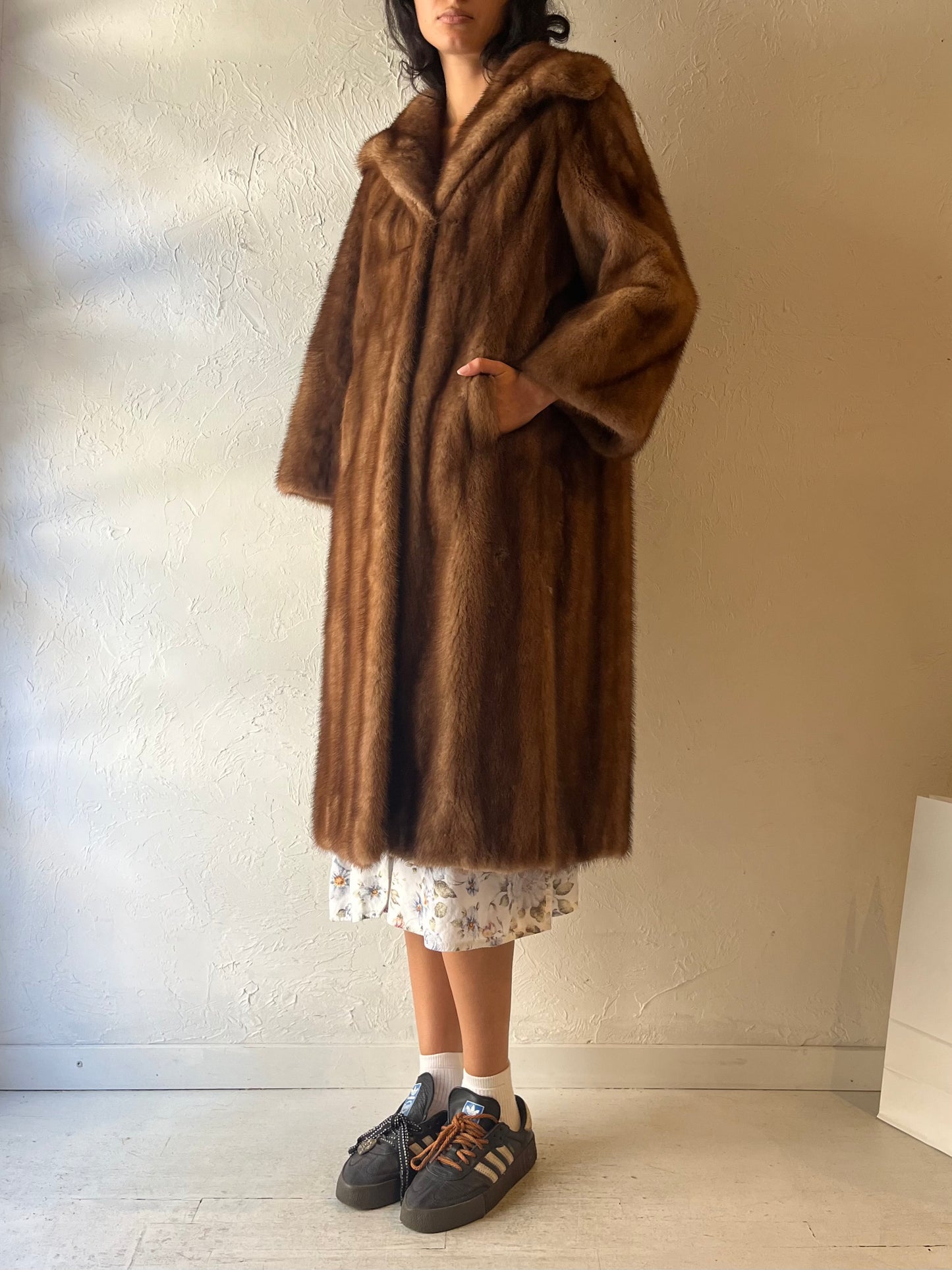 70s 'Woodwards' Authentic Fur Coat / Small