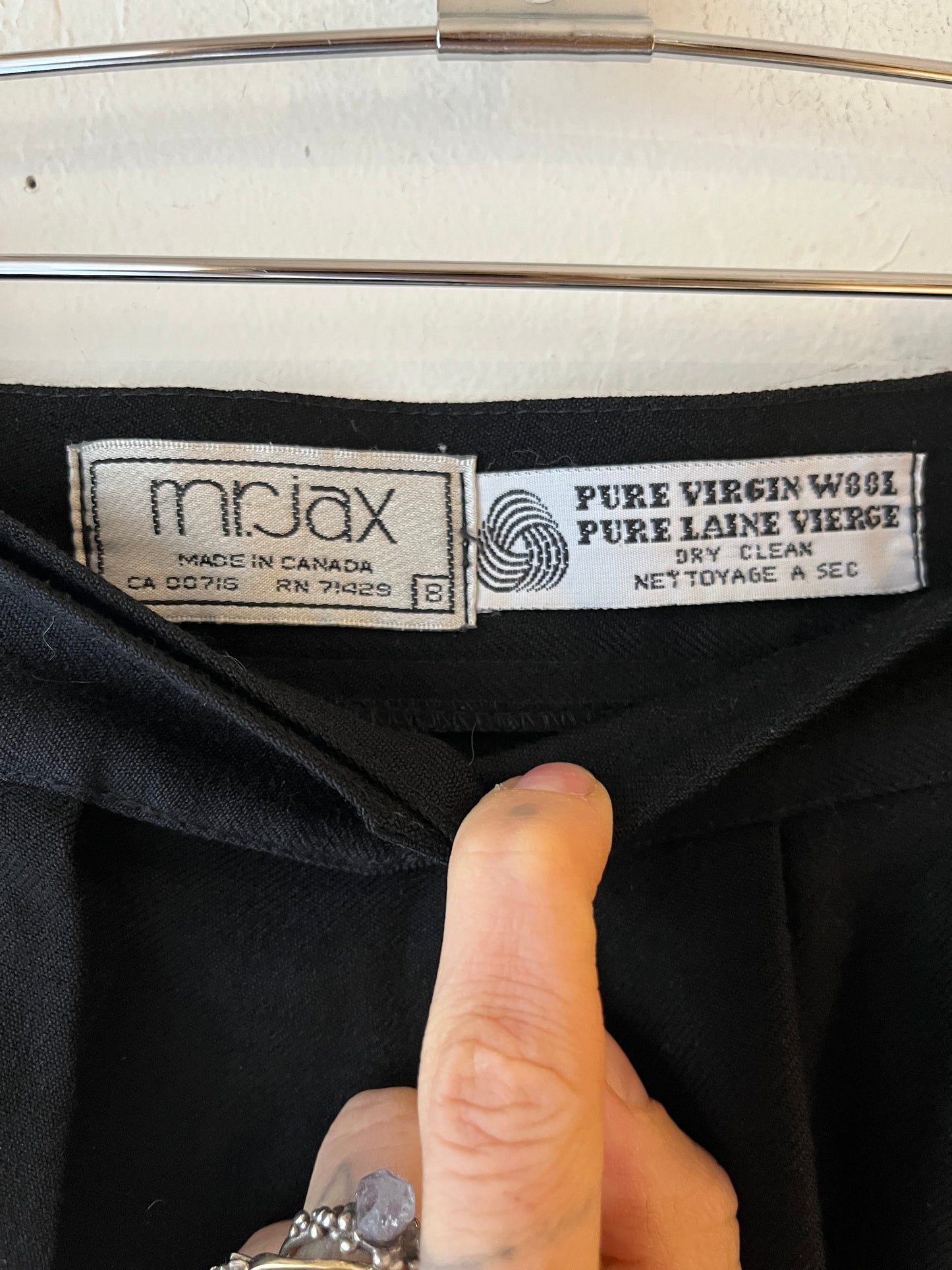 90s ‘Mr. Jax’ Black Wool Trousers / Small