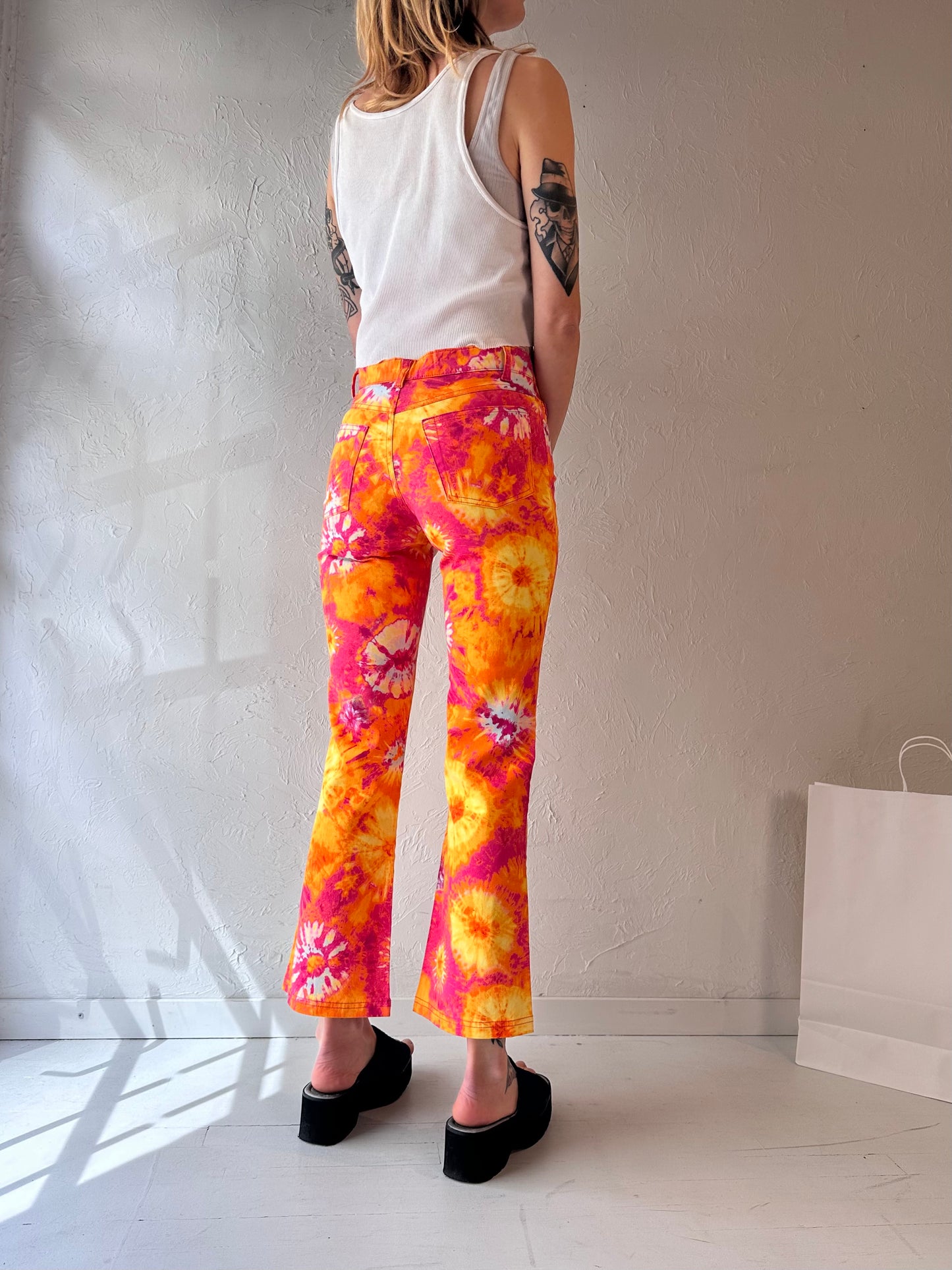 90s 'Route 66' Tie Dye Pants / Small