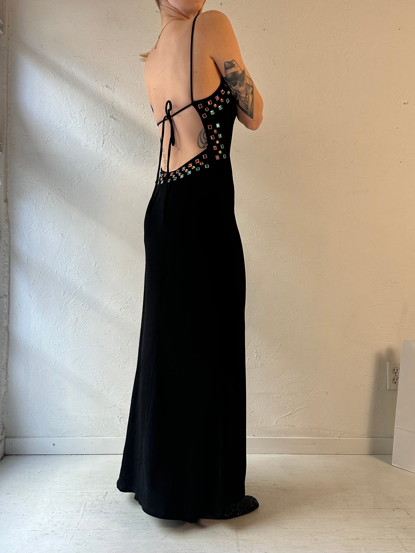 90s ‘Nicole Bakti’ Black Formal Dress / Medium
