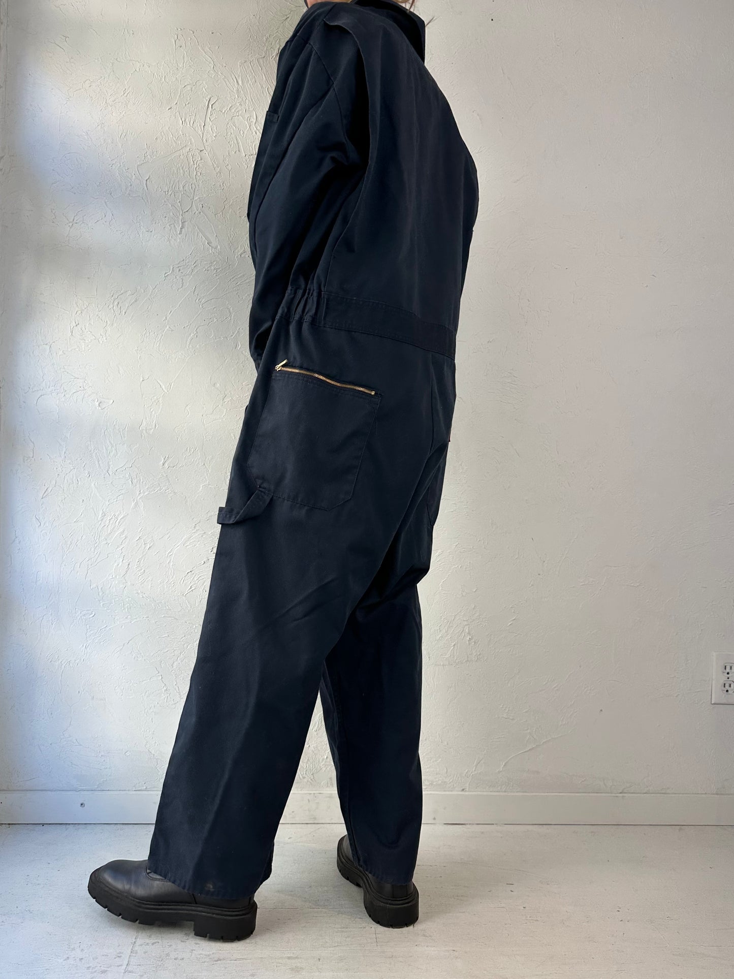 Y2k 'Dickies' Navy Blue Boiler Suit / Large
