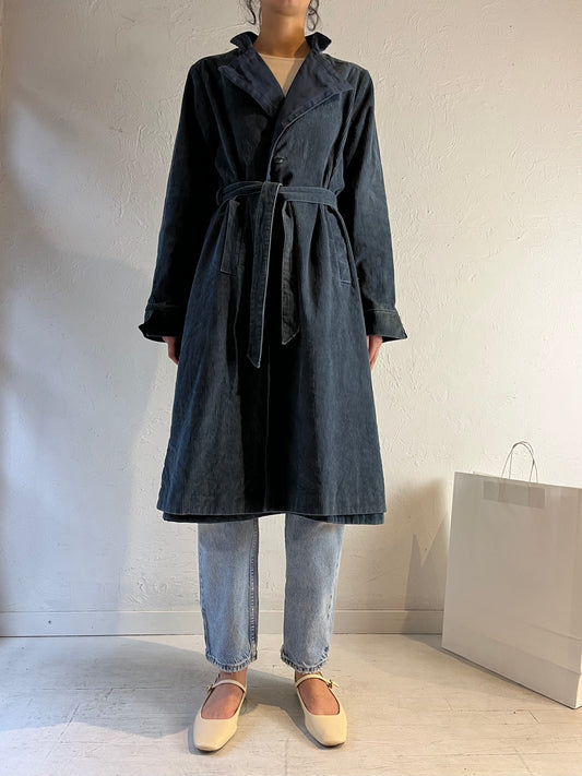Vintage Reversible Blue Corduroy Trench / Medium