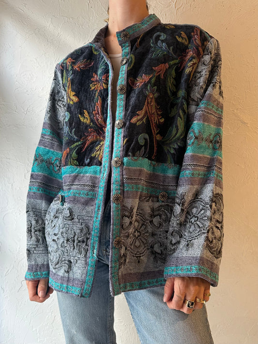 Y2k 'Sag Harbor' Tapestry Jacket / XL