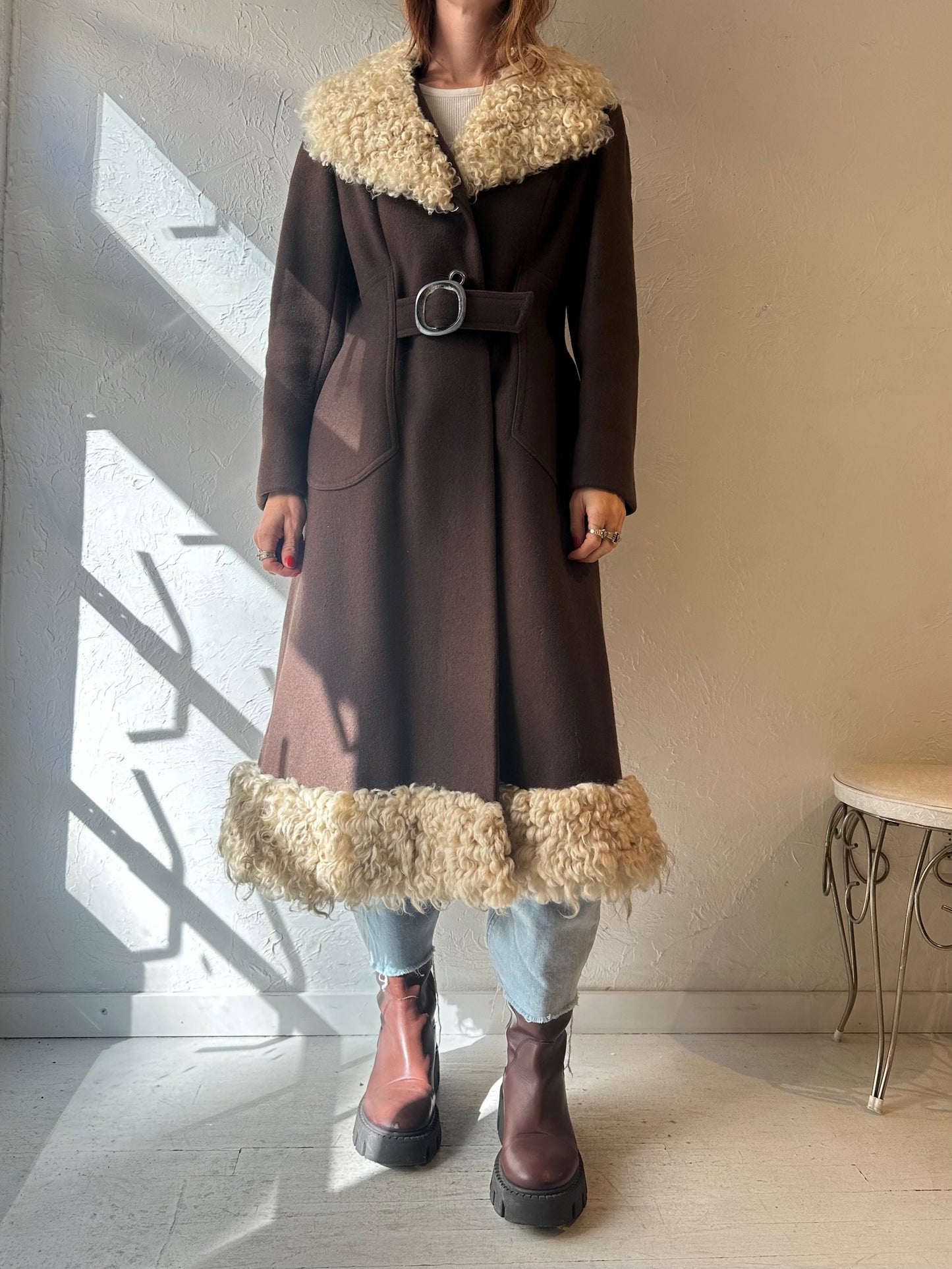70s 'Willro' Brown Wool Penny Lane Coat / Medium