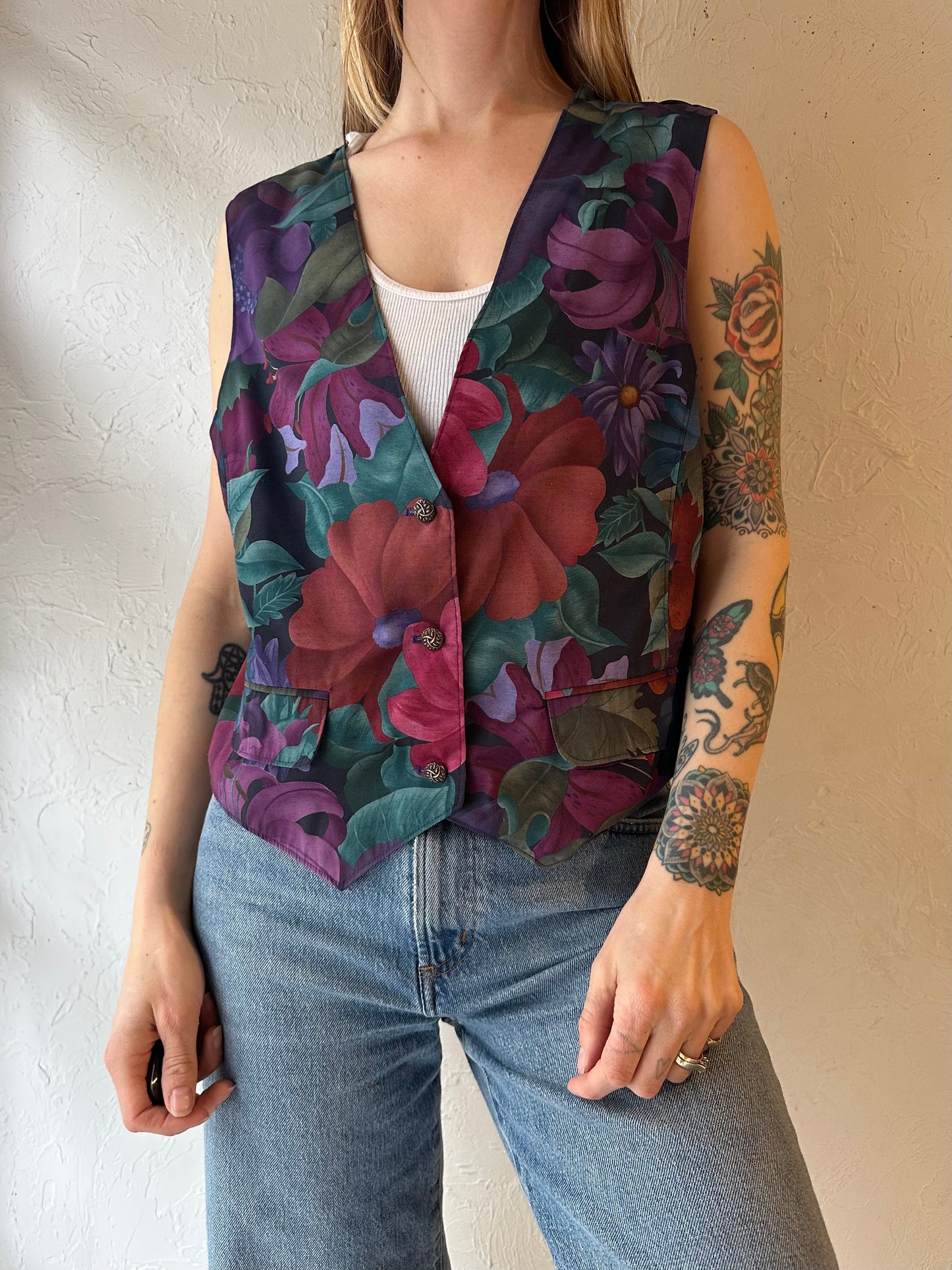 90s ‘Alfred Dunner’ Floral Vest / Large