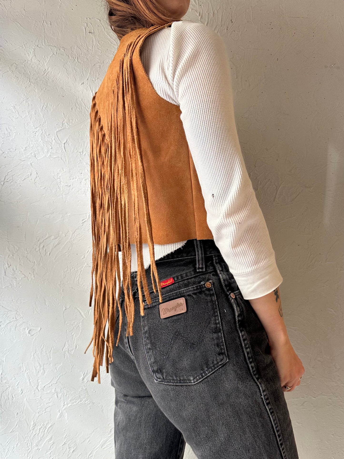 Vintage Suede Fringe Vest / Small