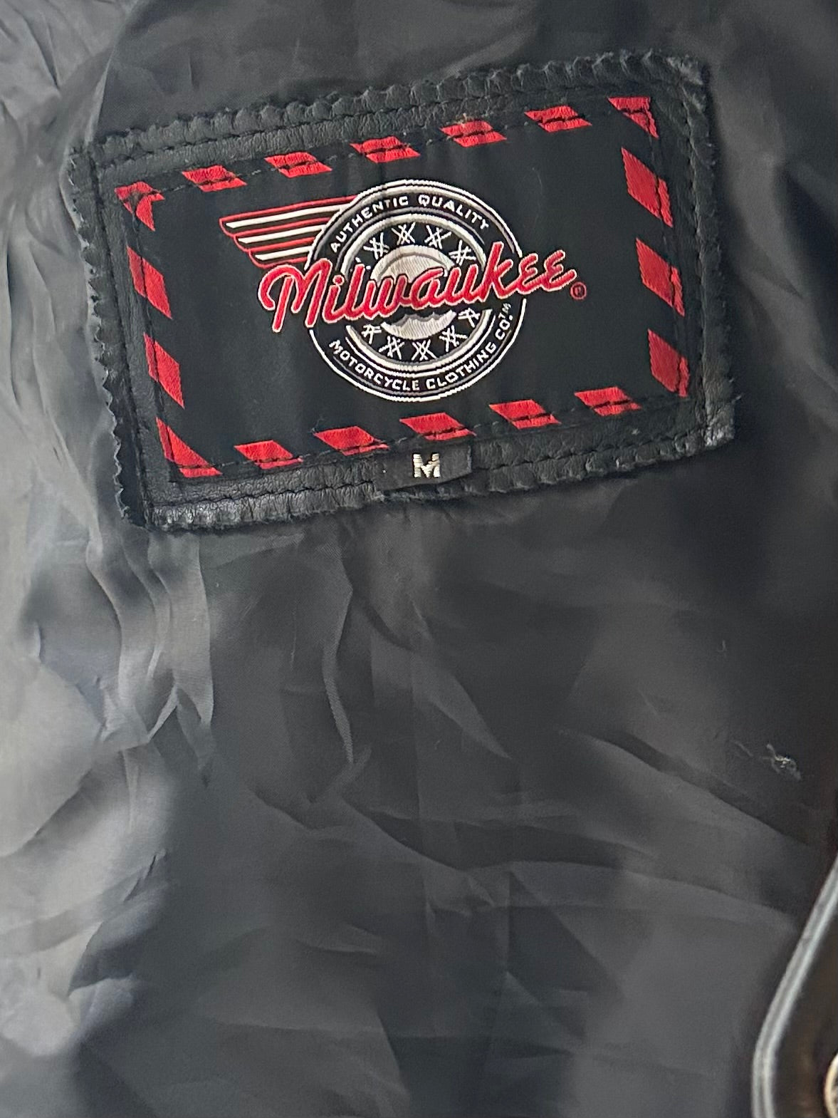 Y2k ' Milwaukee' Black Heavy Duty Leather Biker Vest / Medium