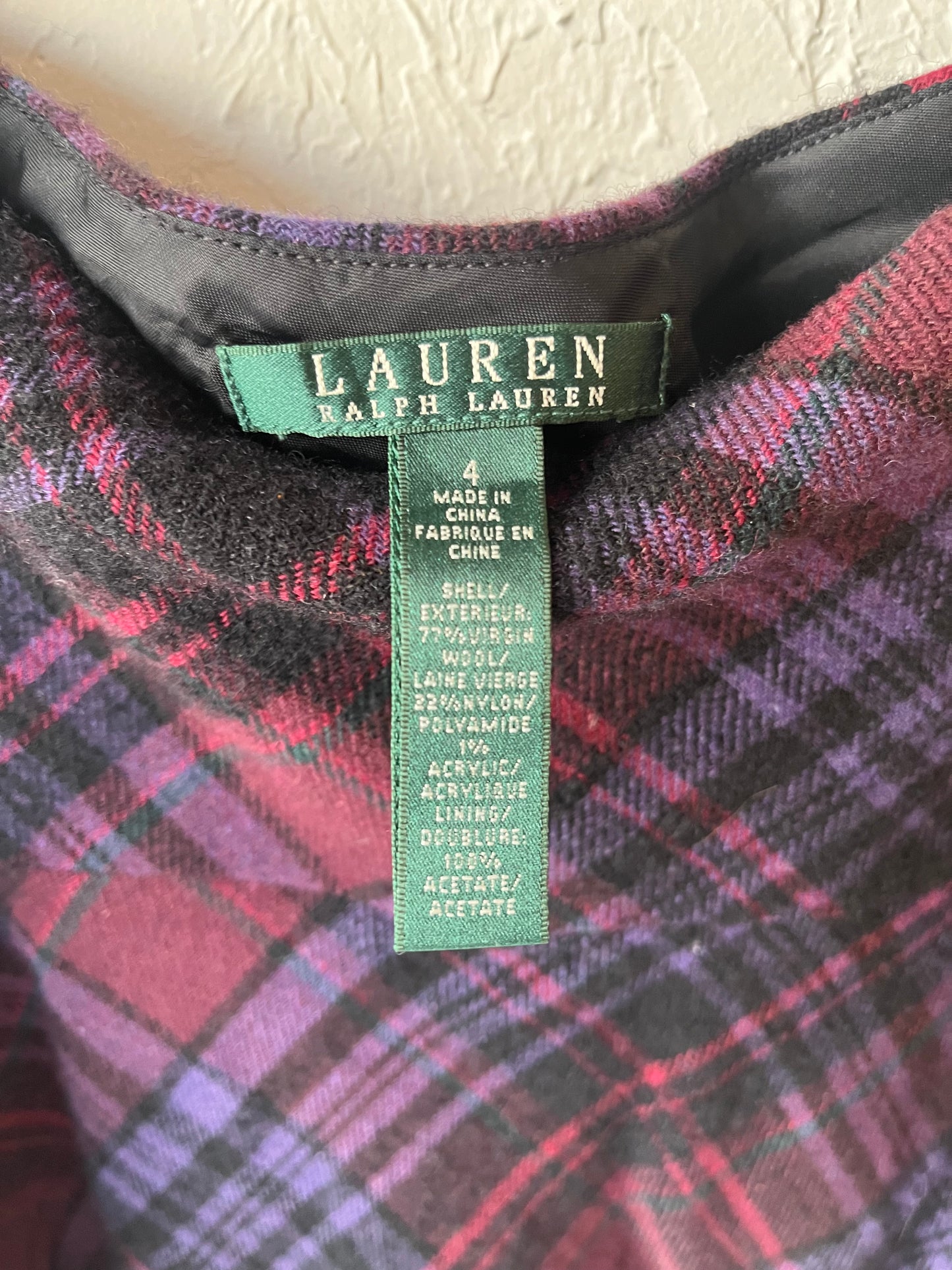 Y2k 'Ralph Lauren' Plaid Knit Academia Mini Skirt / Small