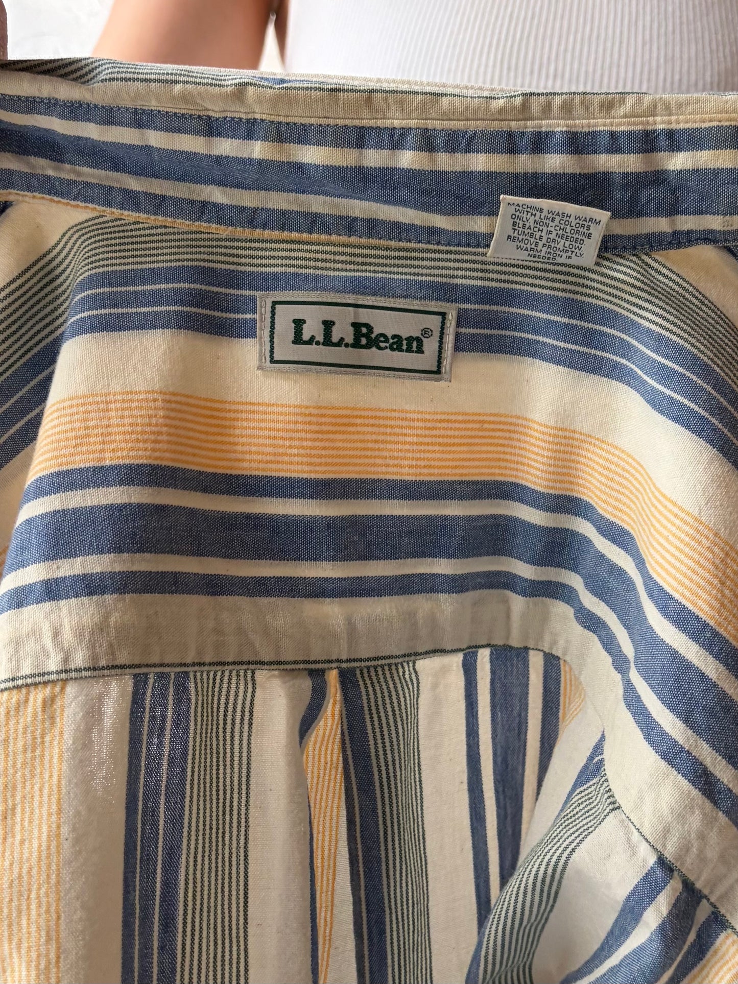 90s 'LL Bean' Striped Shirt / Medium