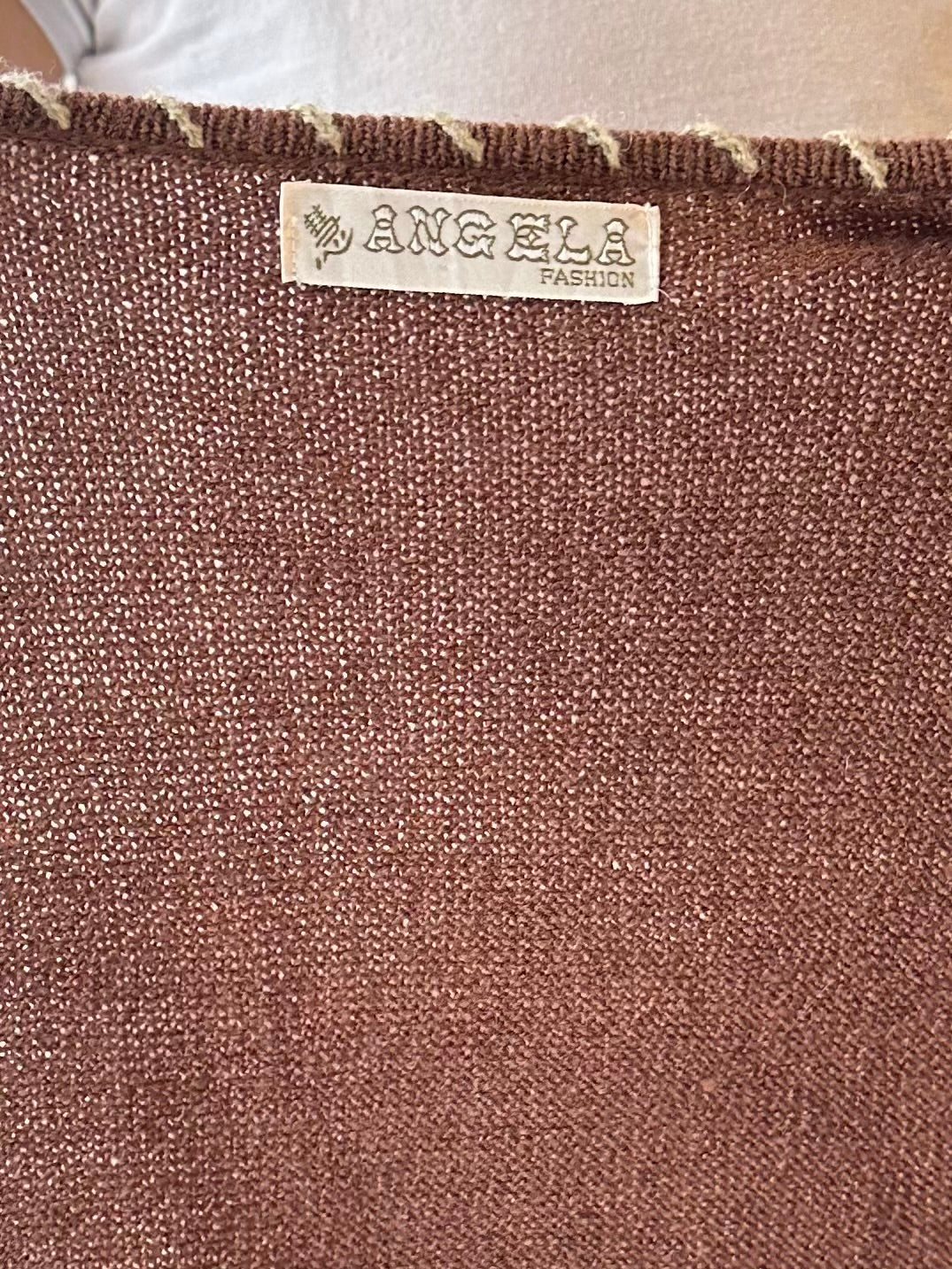 90s ‘Angela’ Brown Knit Cardigan Sweater / Medium