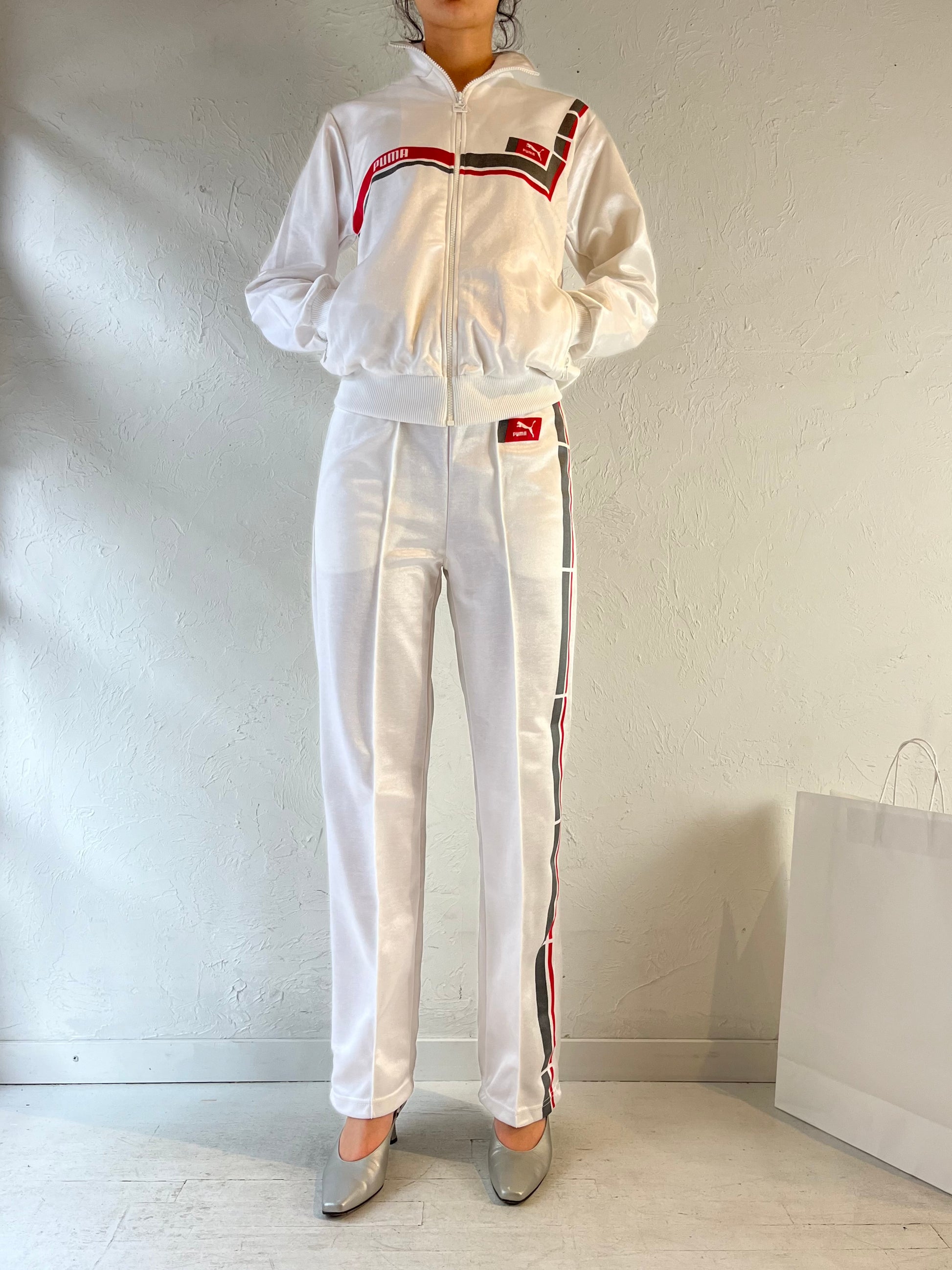 90s ‘Puma’ White Tracksuit Set / Small