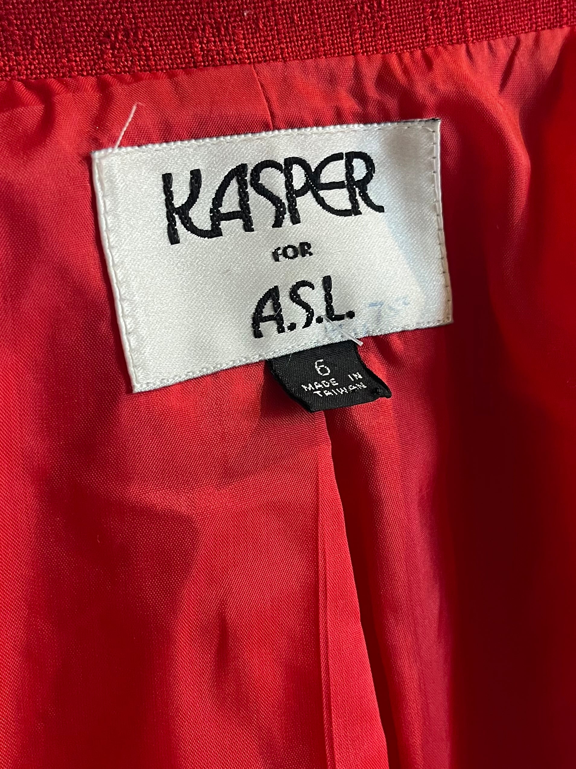 90s 'Kasper' Red Blazer Jacket / Small