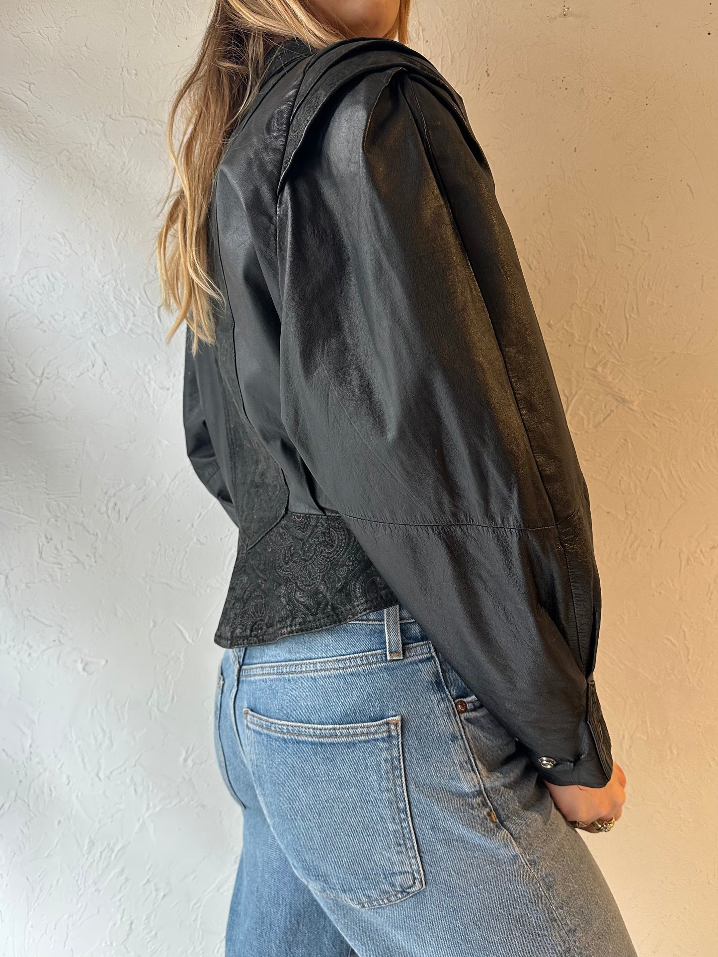 80s ‘G3’ Leather Cropped Jacket / Small
